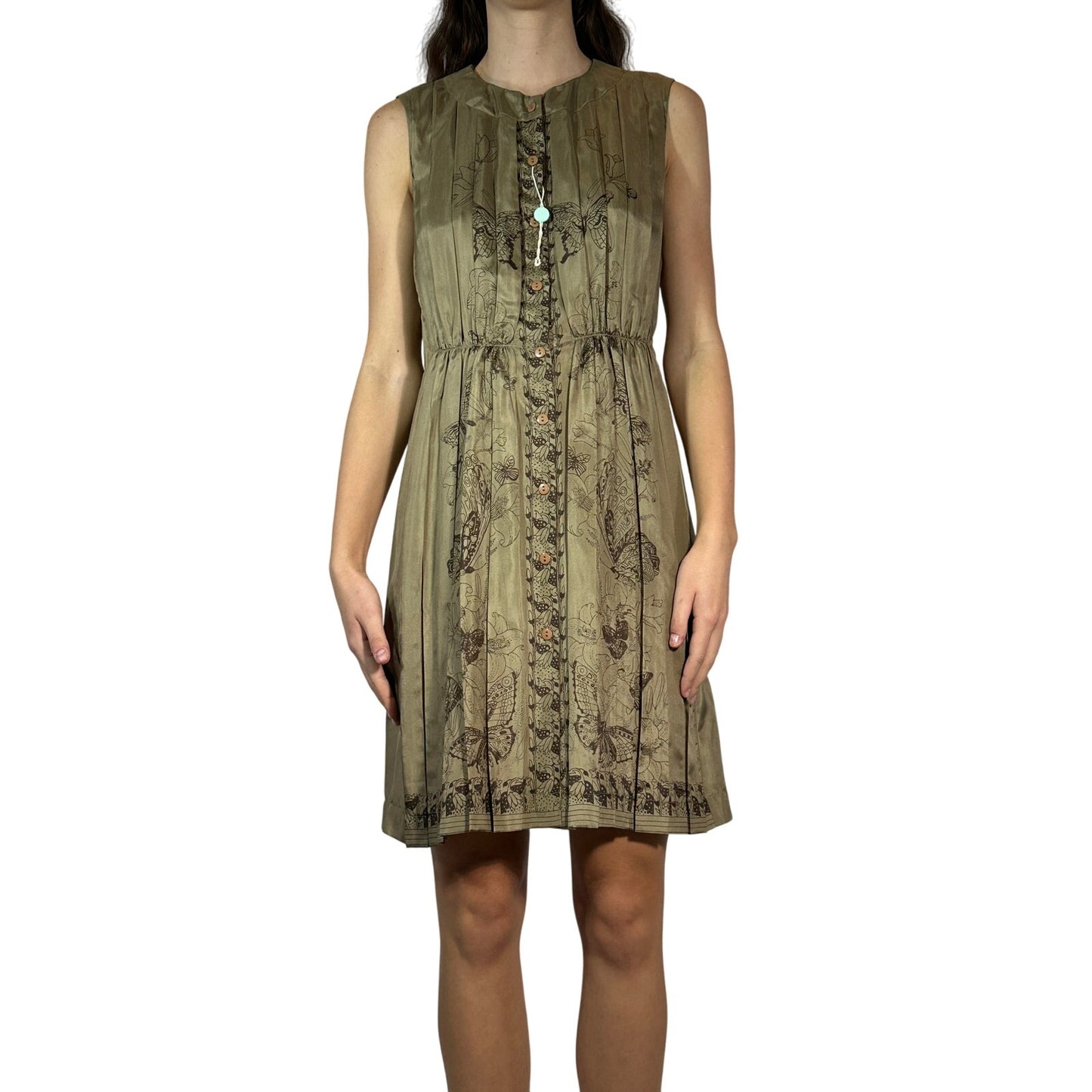 Платье из плиссированного шелка ALBERTA FERRETTI