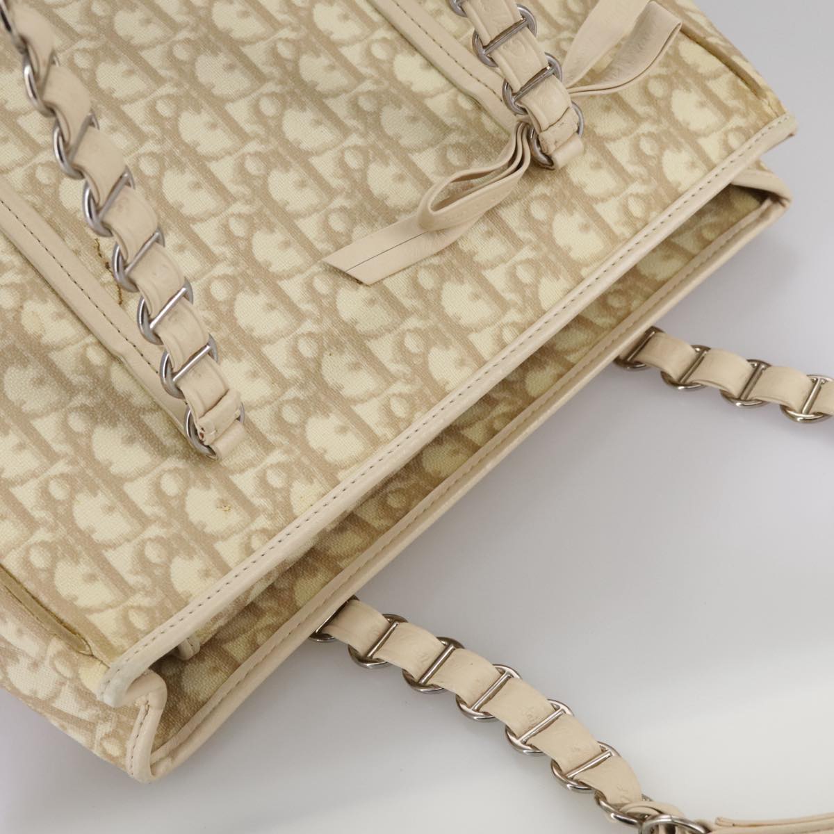 Dior Romantique, Beige, Canvas, shoulder
