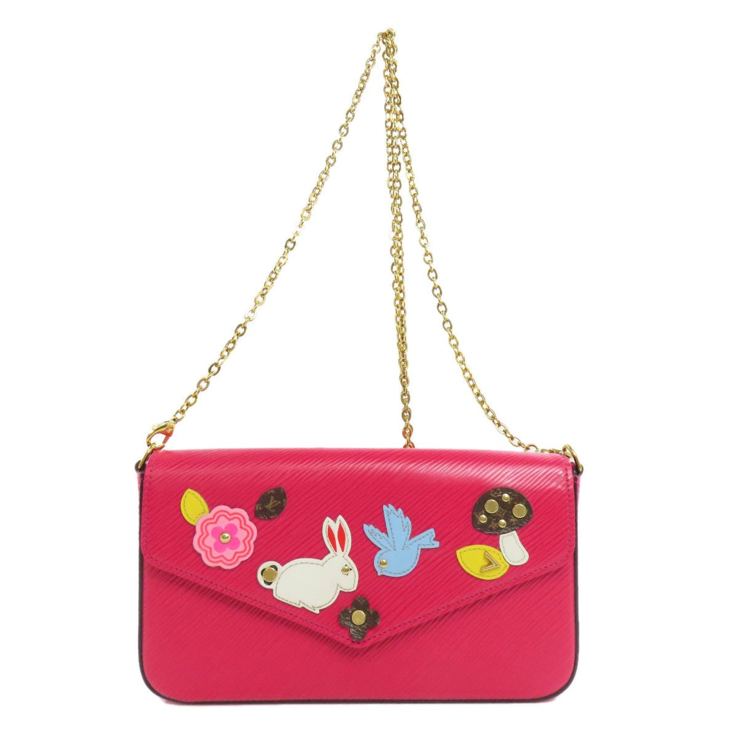 Louis Vuitton Felicie, Pink, Leather, clutch