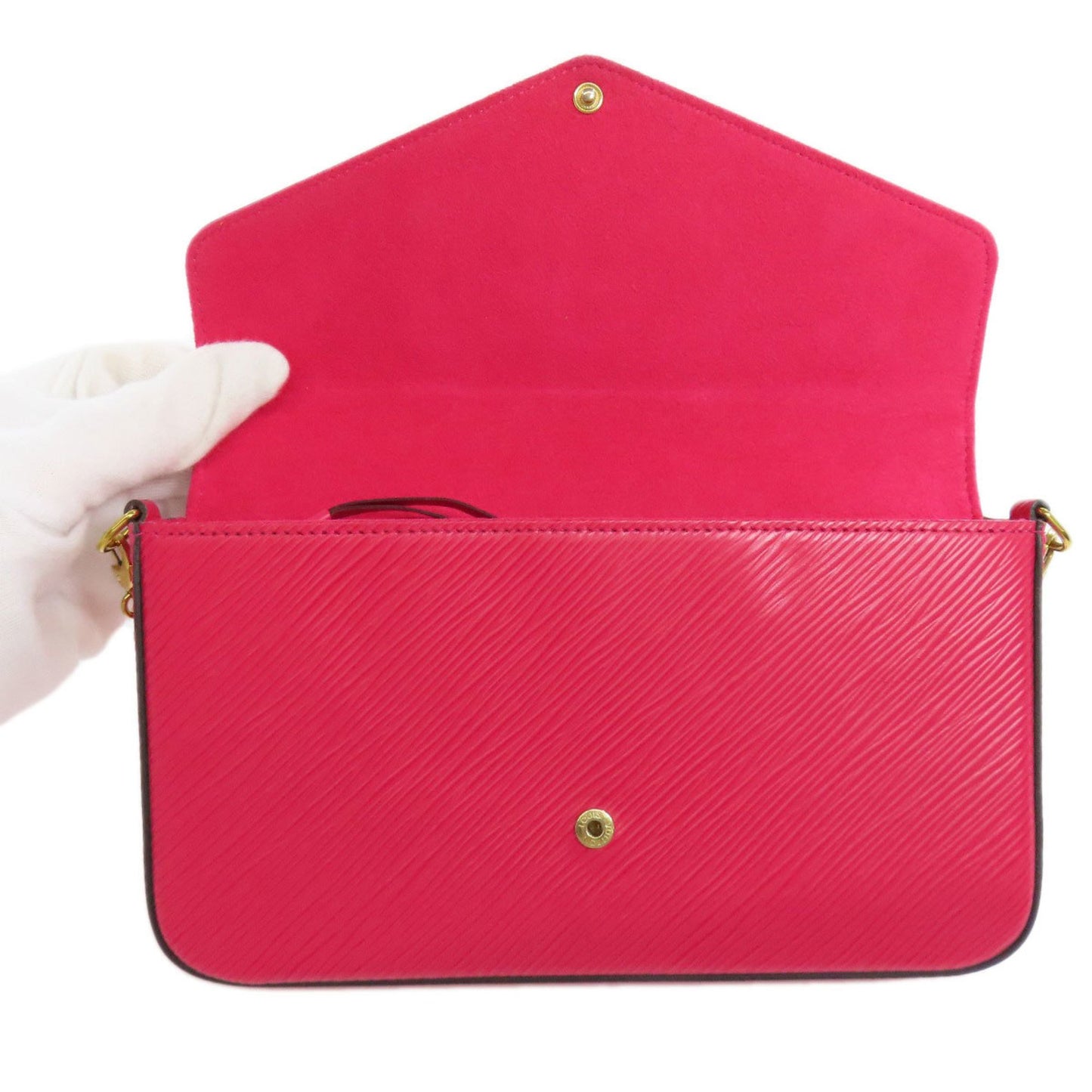 Louis Vuitton Felicie, Pink, Leather, clutch
