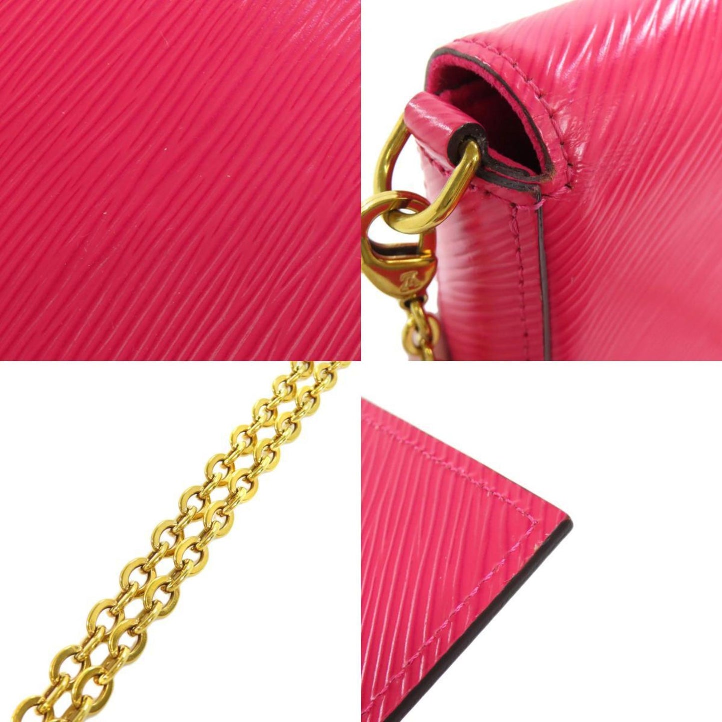 Louis Vuitton Felicie, Pink, Leather, clutch