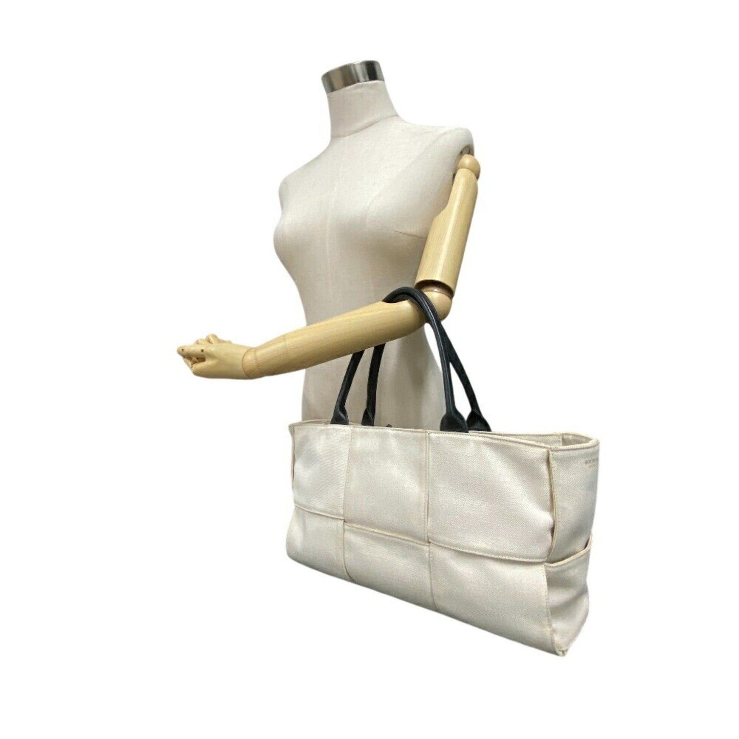 Bottega Veneta Arco, Beige, Canvas, tote