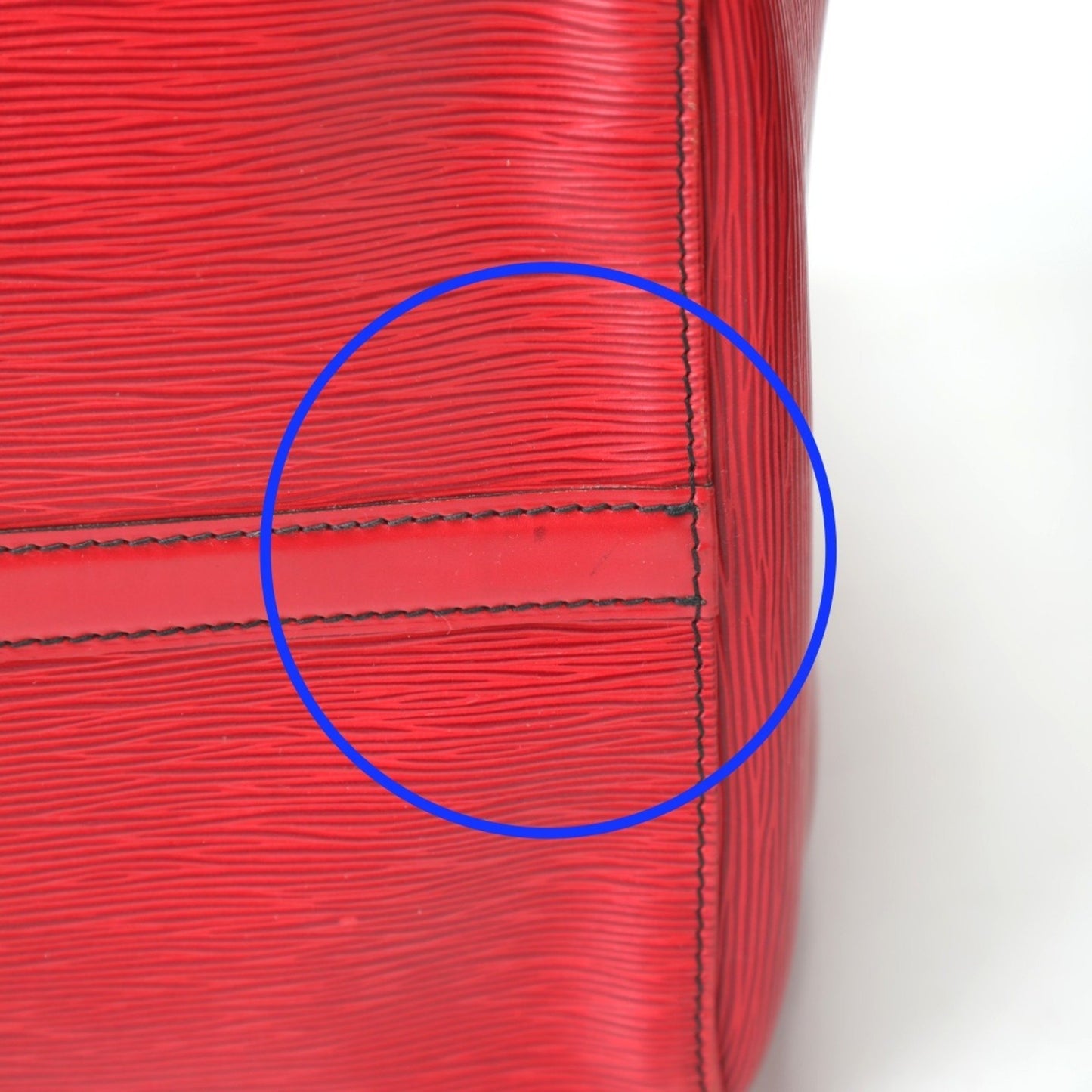 Louis Vuitton Keepall 60, Red, Leather, travel