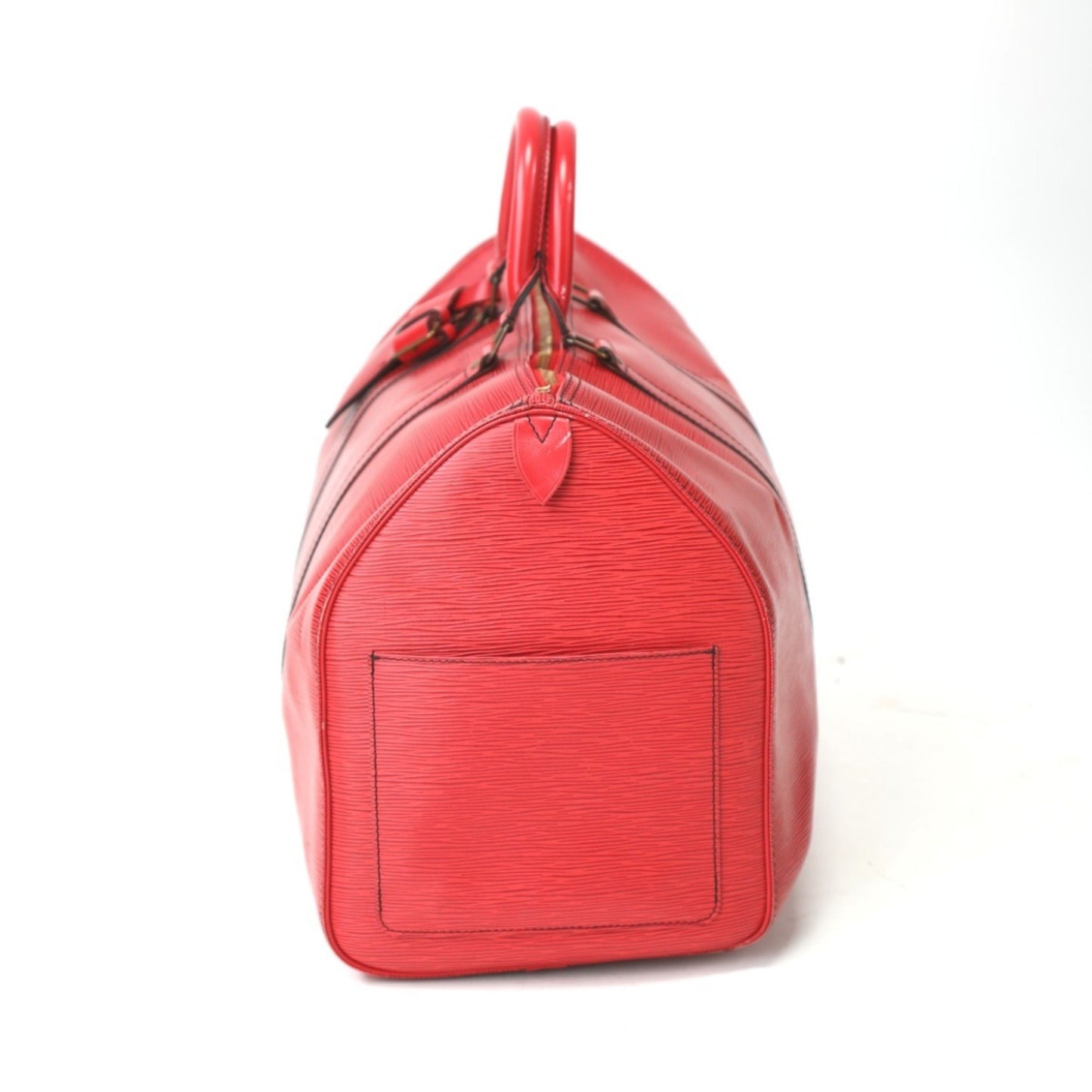 Louis Vuitton Keepall 50, Red, Leather, travel