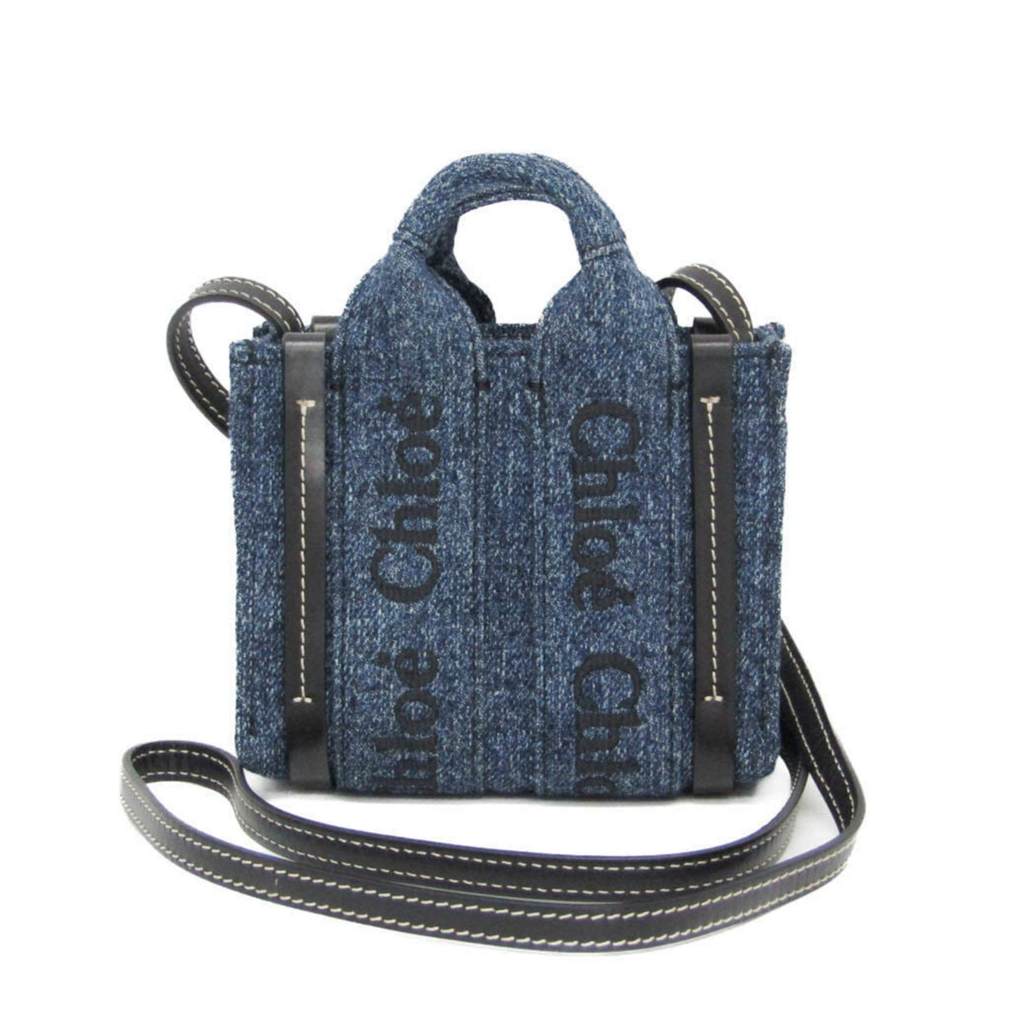Chloé Woody, Blue, Denim - Jeans, handbag