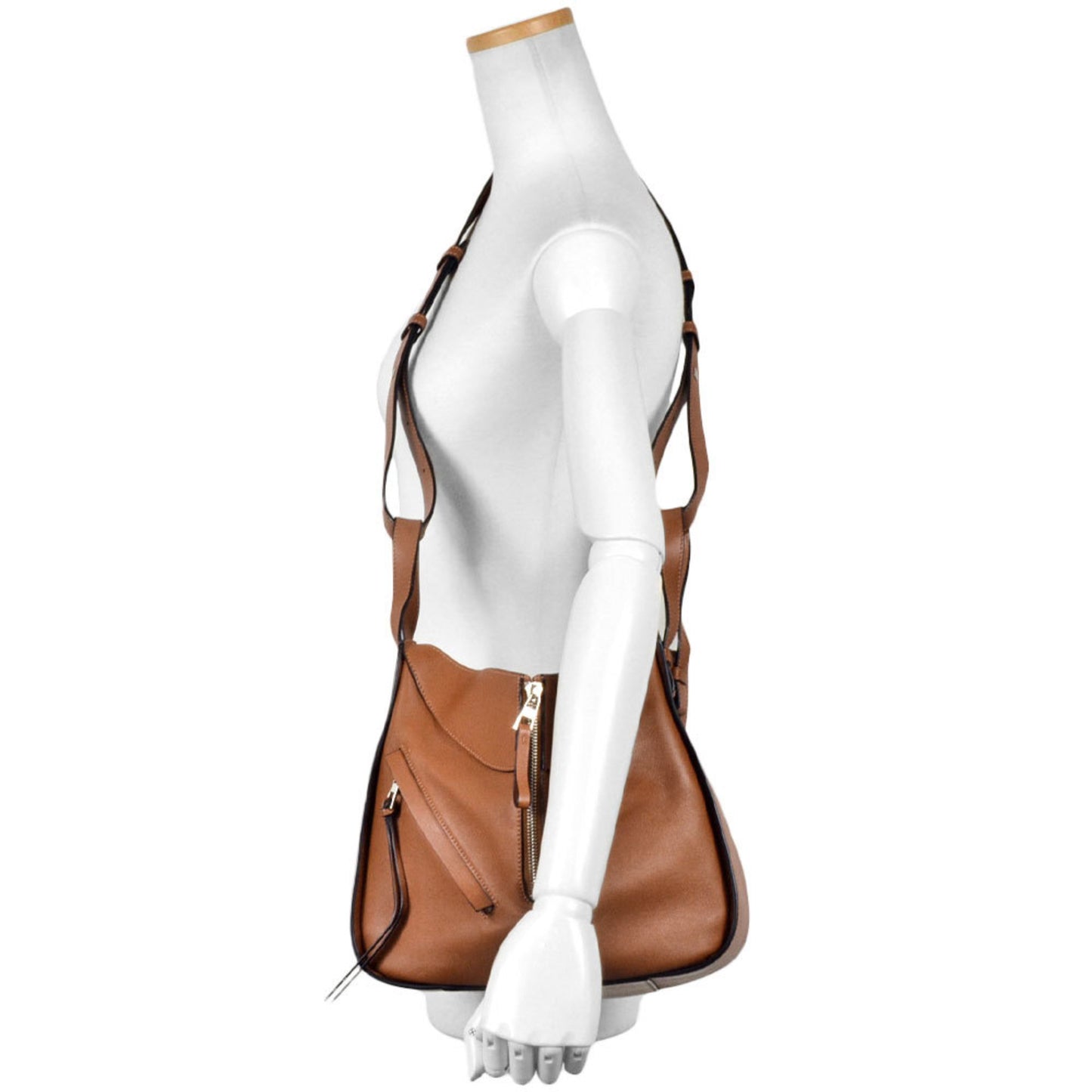 Loewe Hammock, Brown, Leather, handbag