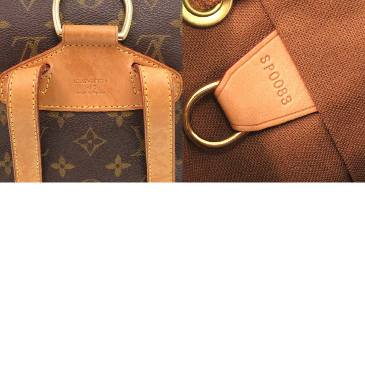 Louis Vuitton Montsouris MM, Brown, Canvas, backpack
