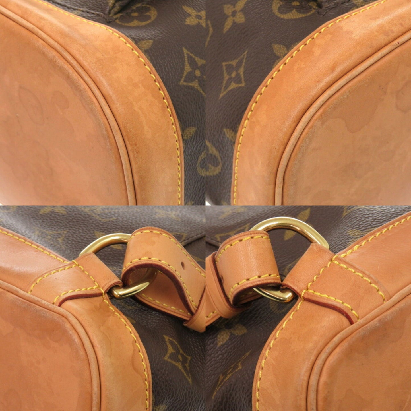 Louis Vuitton Montsouris MM, Brown, Canvas, backpack