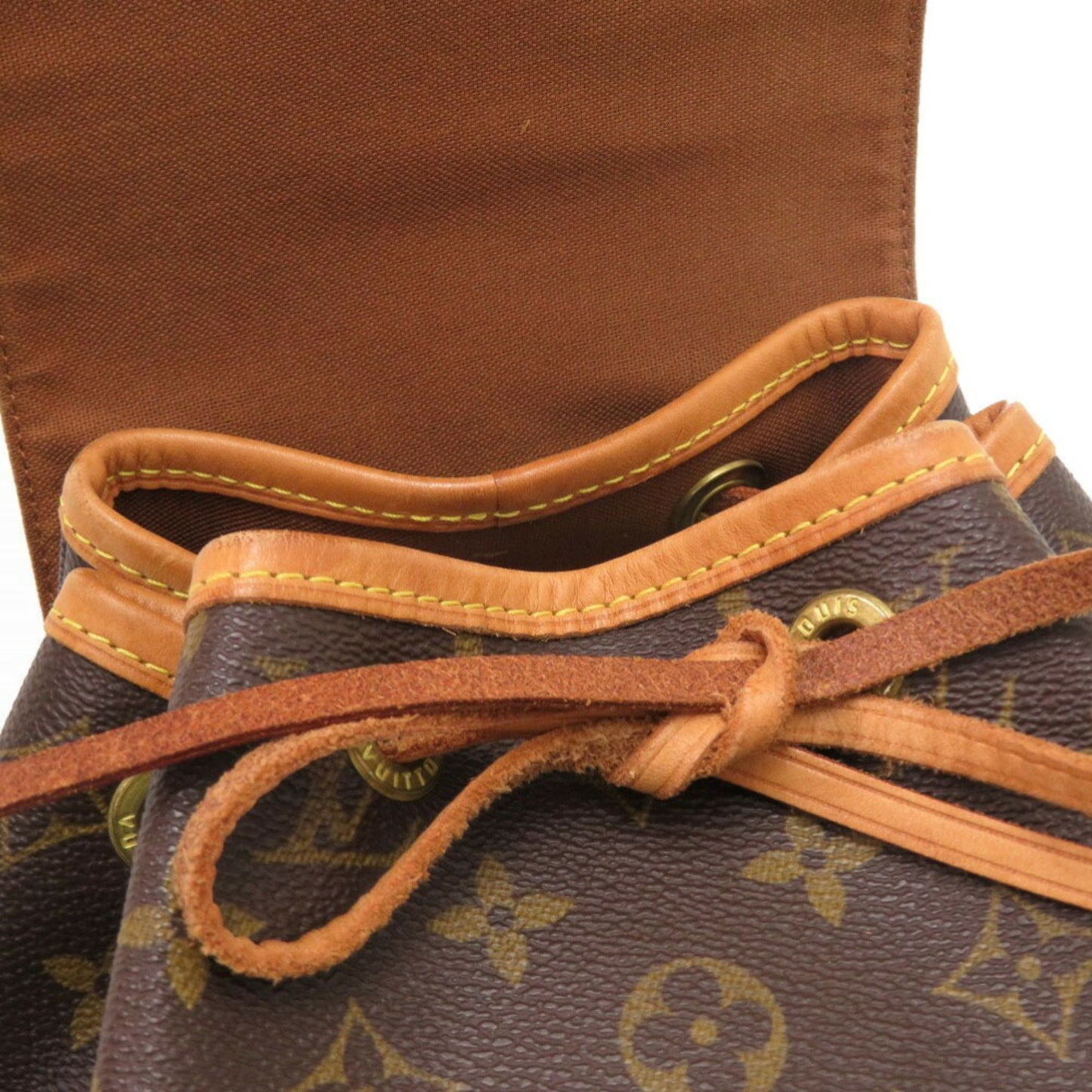 Louis Vuitton Montsouris MM, Brown, Canvas, backpack