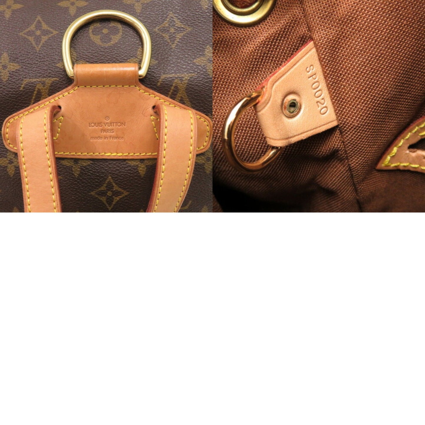 Louis Vuitton Montsouris MM, Brown, Canvas, backpack