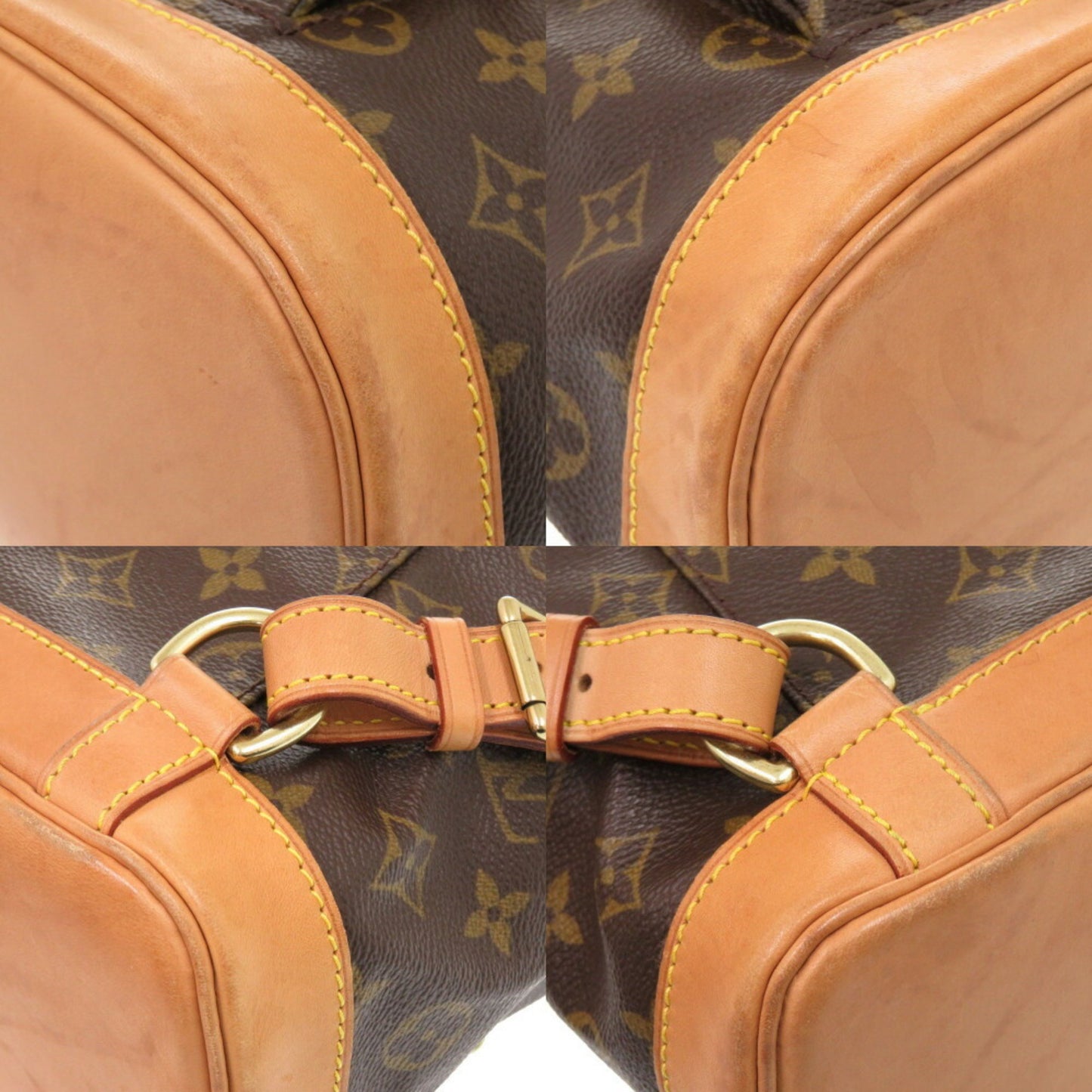 Louis Vuitton Montsouris MM, Brown, Canvas, backpack