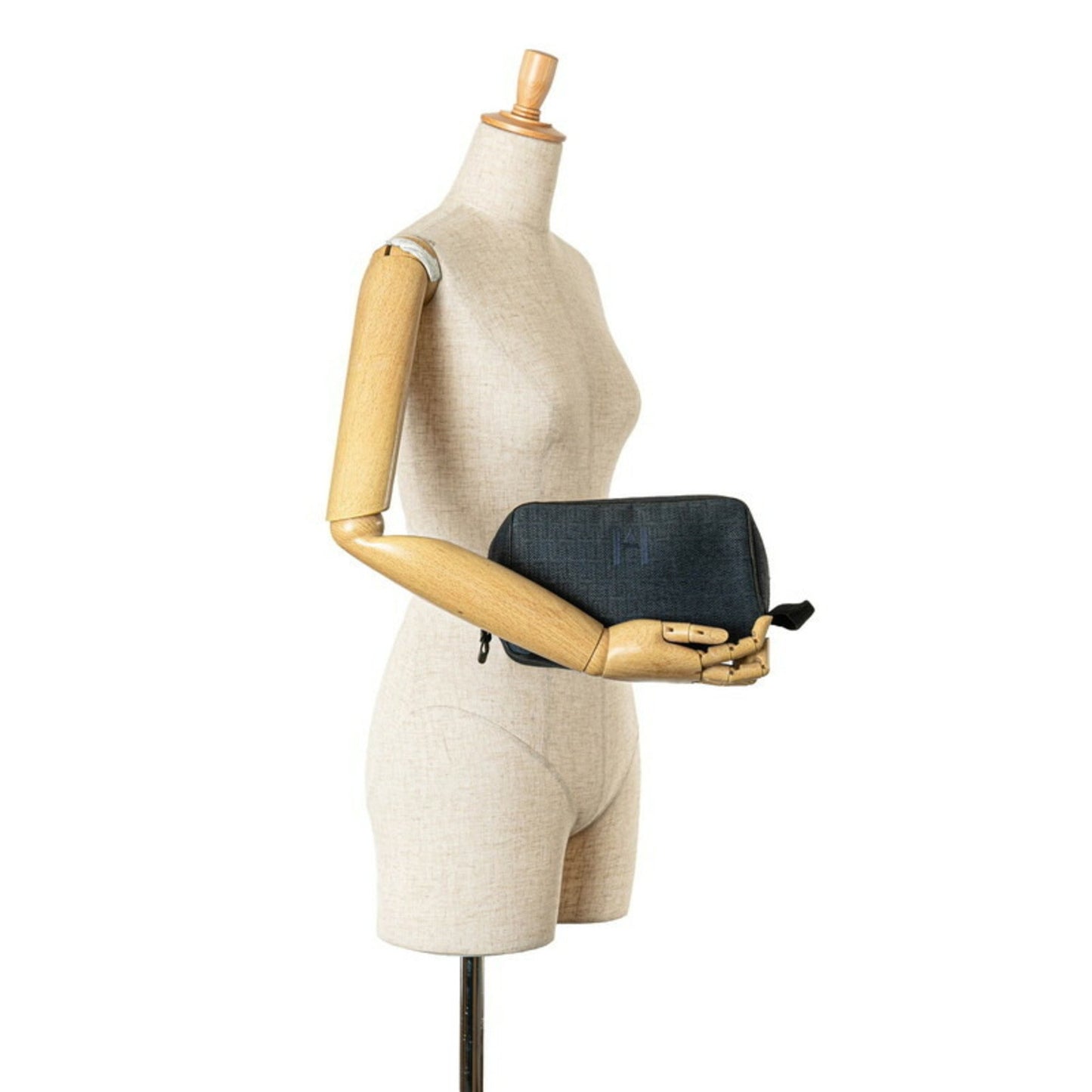 Hermès Globe Trotter, Navy, Canvas, clutch