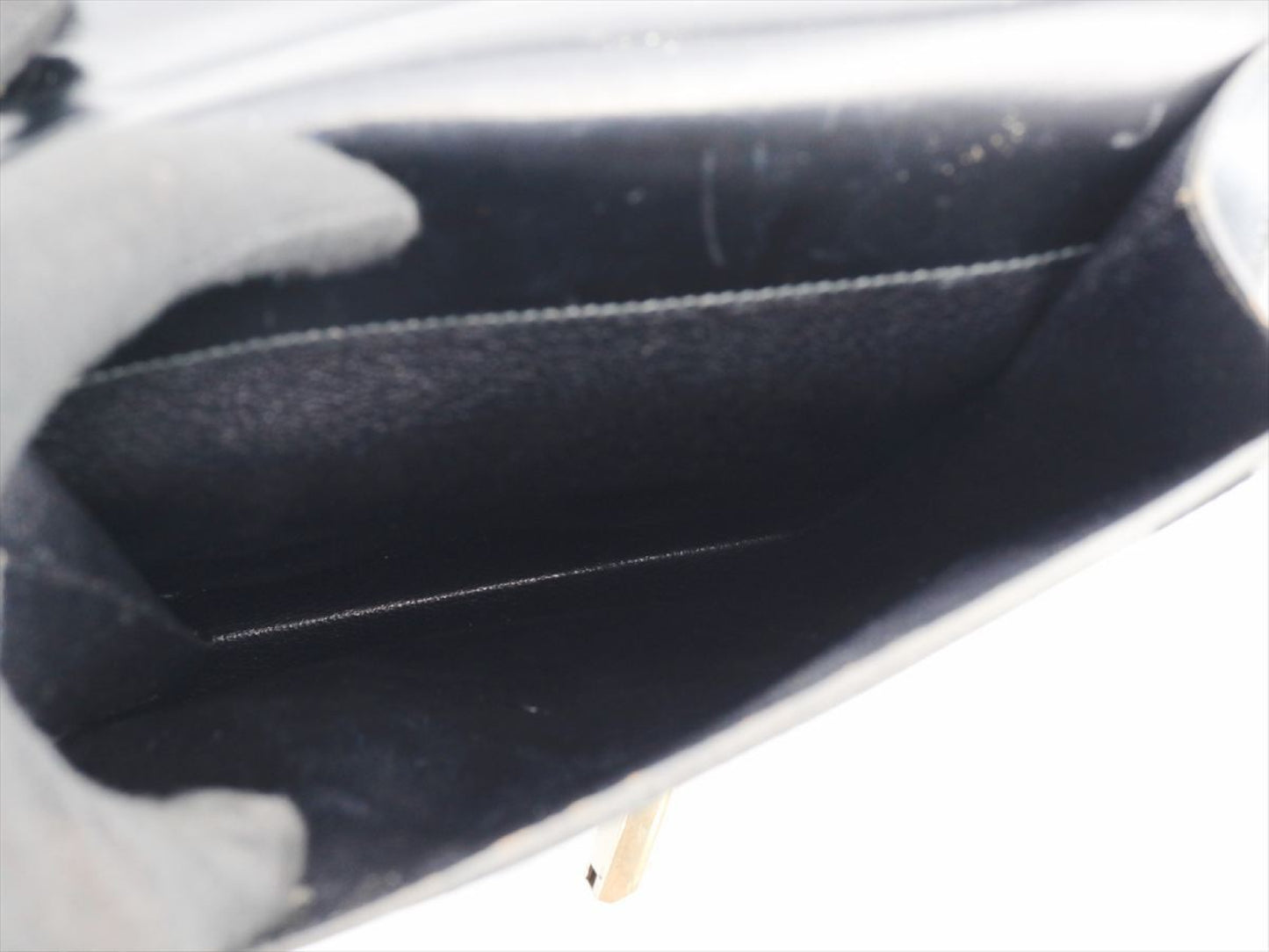 Hermes Vintage Shoulder Bag Embellished Leather, BLACK, LEATHER, Shoulder bag