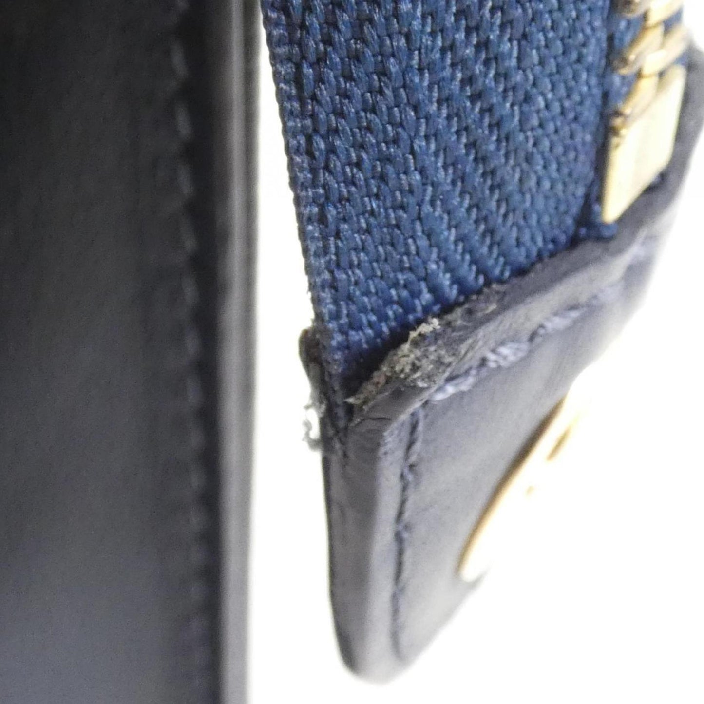Louis Vuitton Pochette voyage, Blue, Leather, clutch