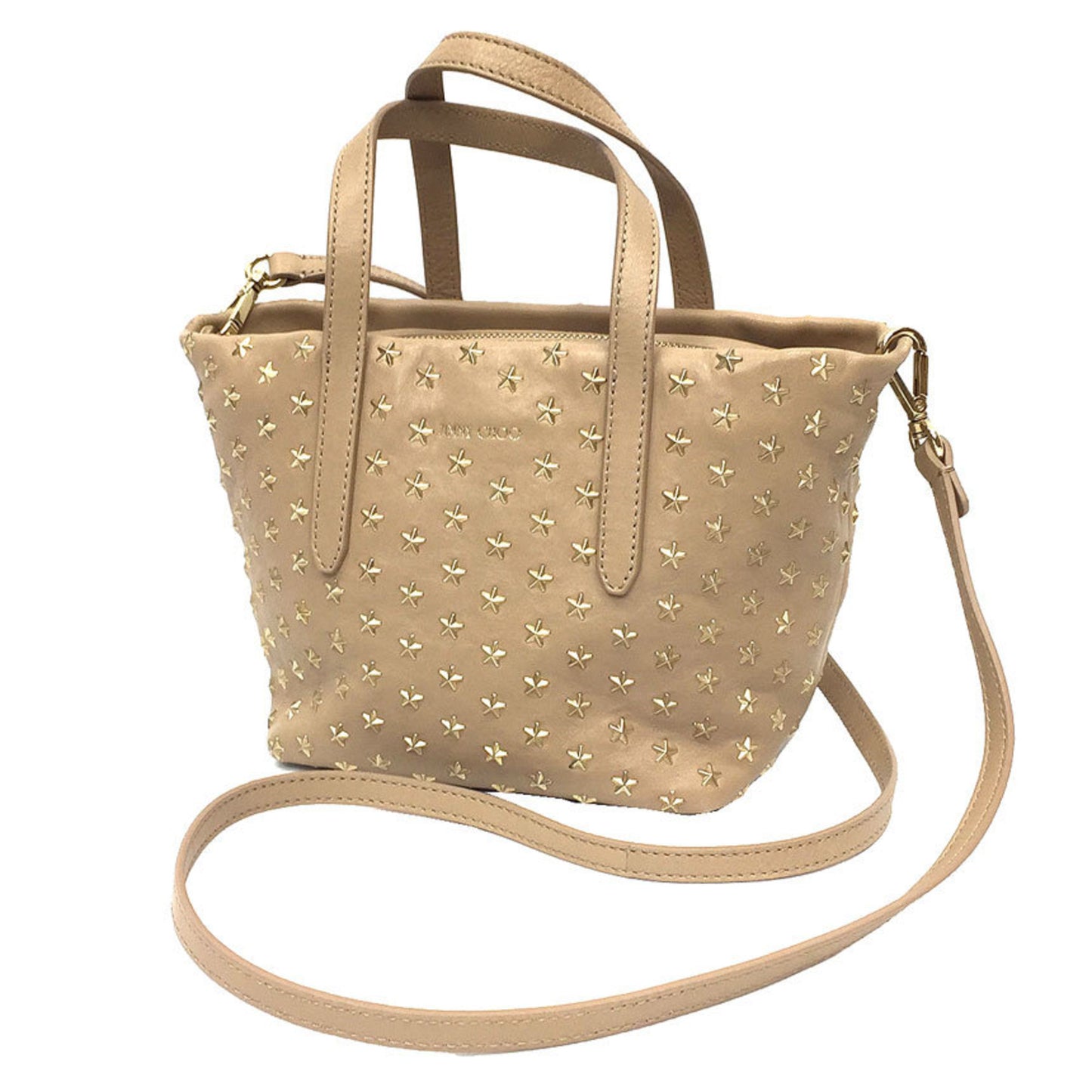 Jimmy Choo, Gold, Leather, handbag