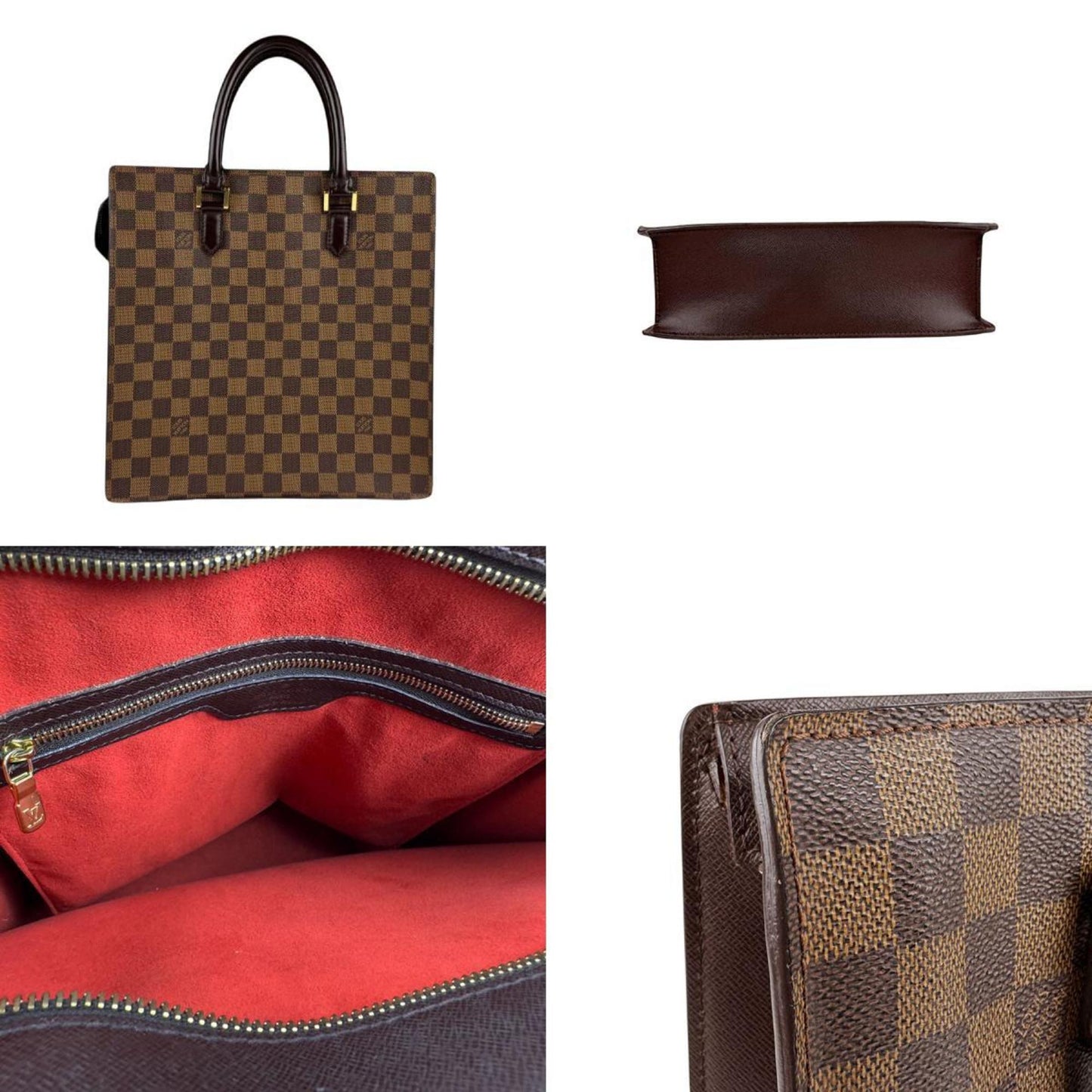 Louis Vuitton Sac Plat, Brown, Canvas, tote