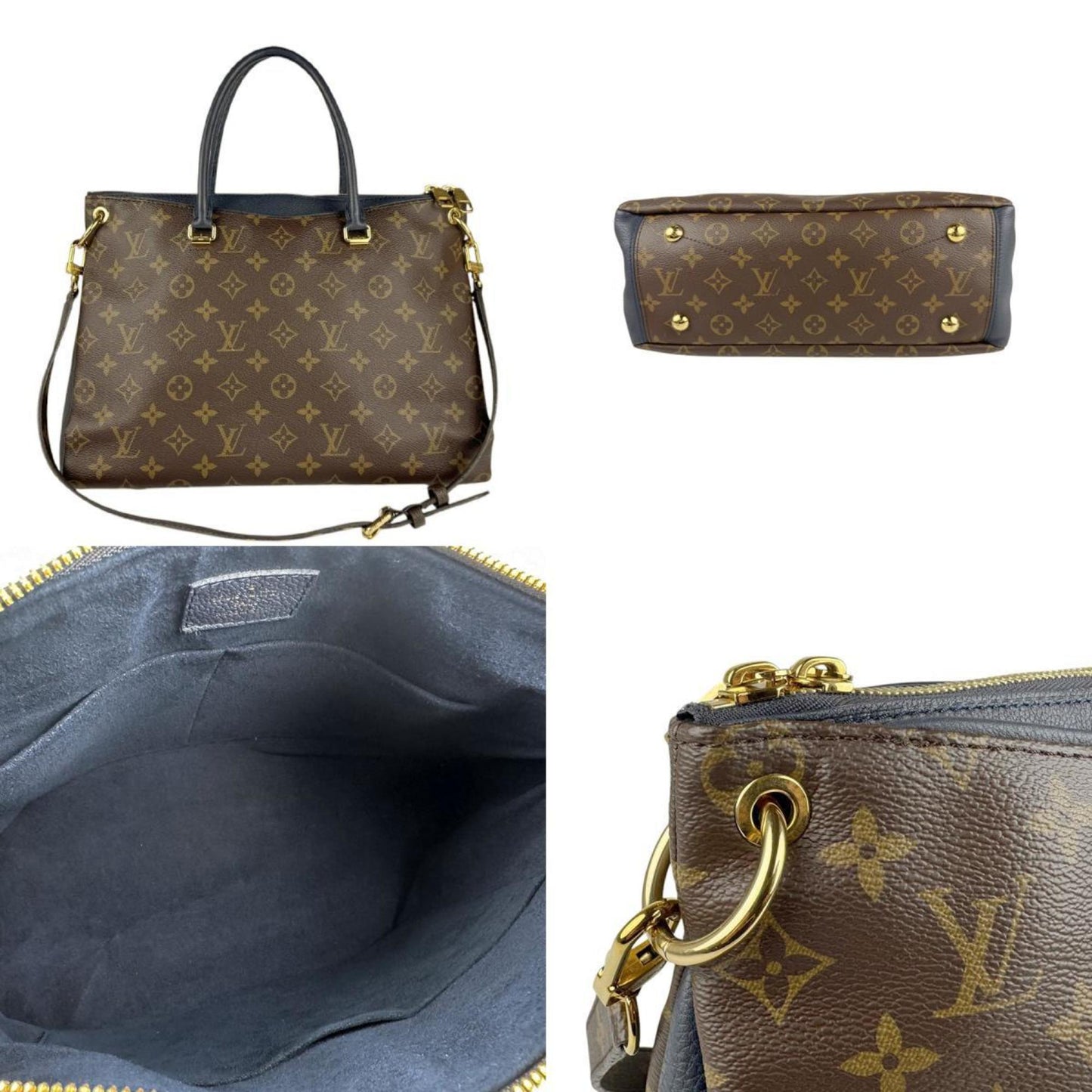 Louis Vuitton Pallas, Brown, Canvas, handbag