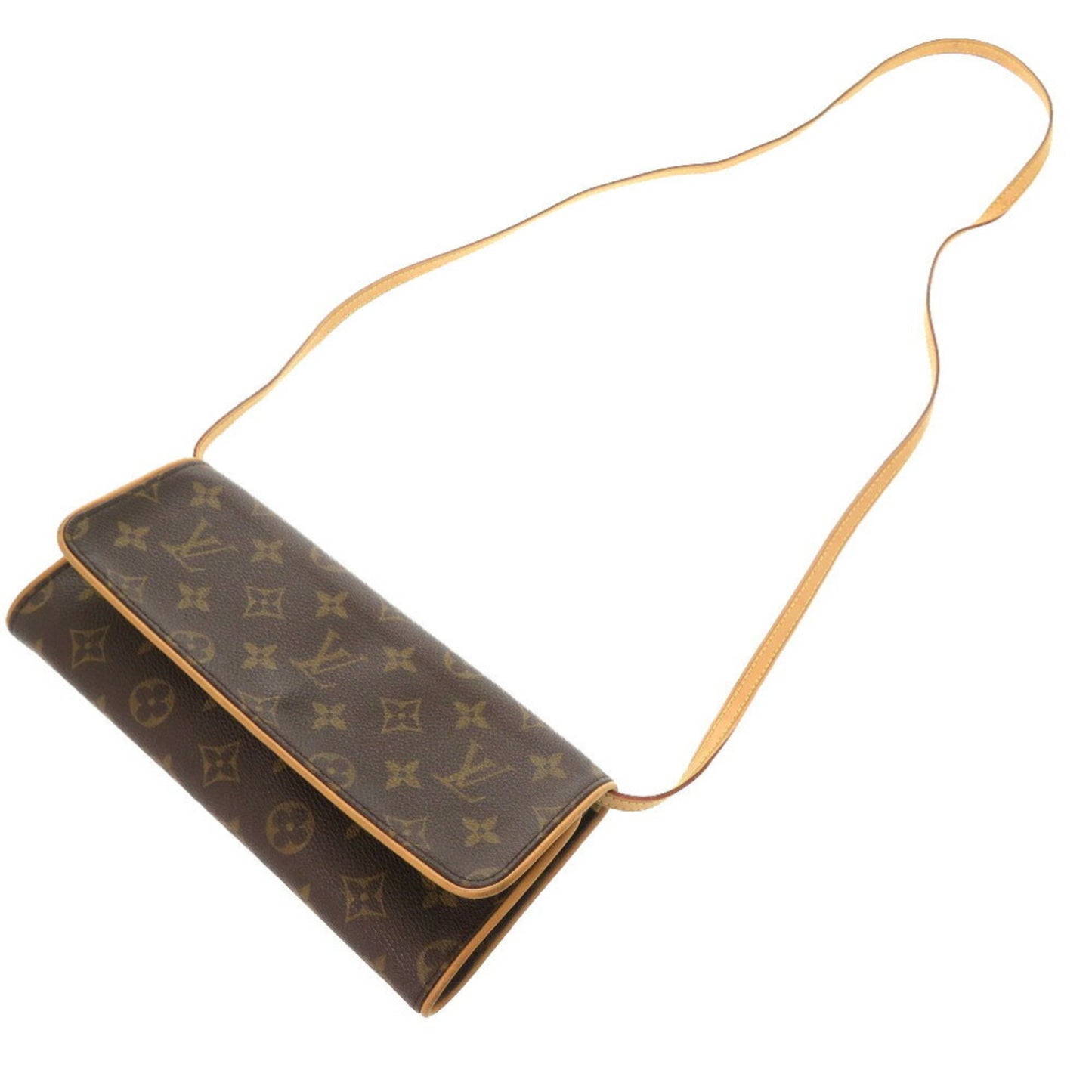 Louis Vuitton Twin, Brown, Canvas, shoulder
