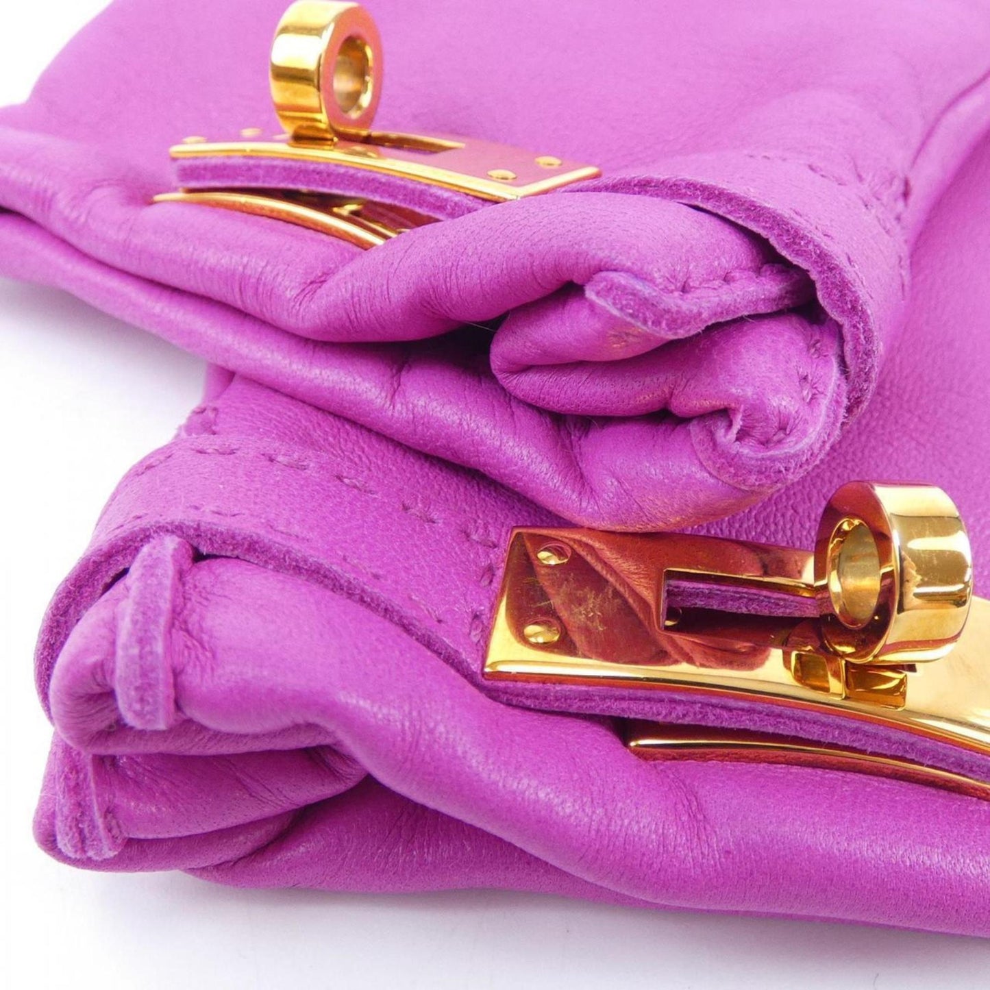 Hermès Kelly, Pink, Leather, gloves
