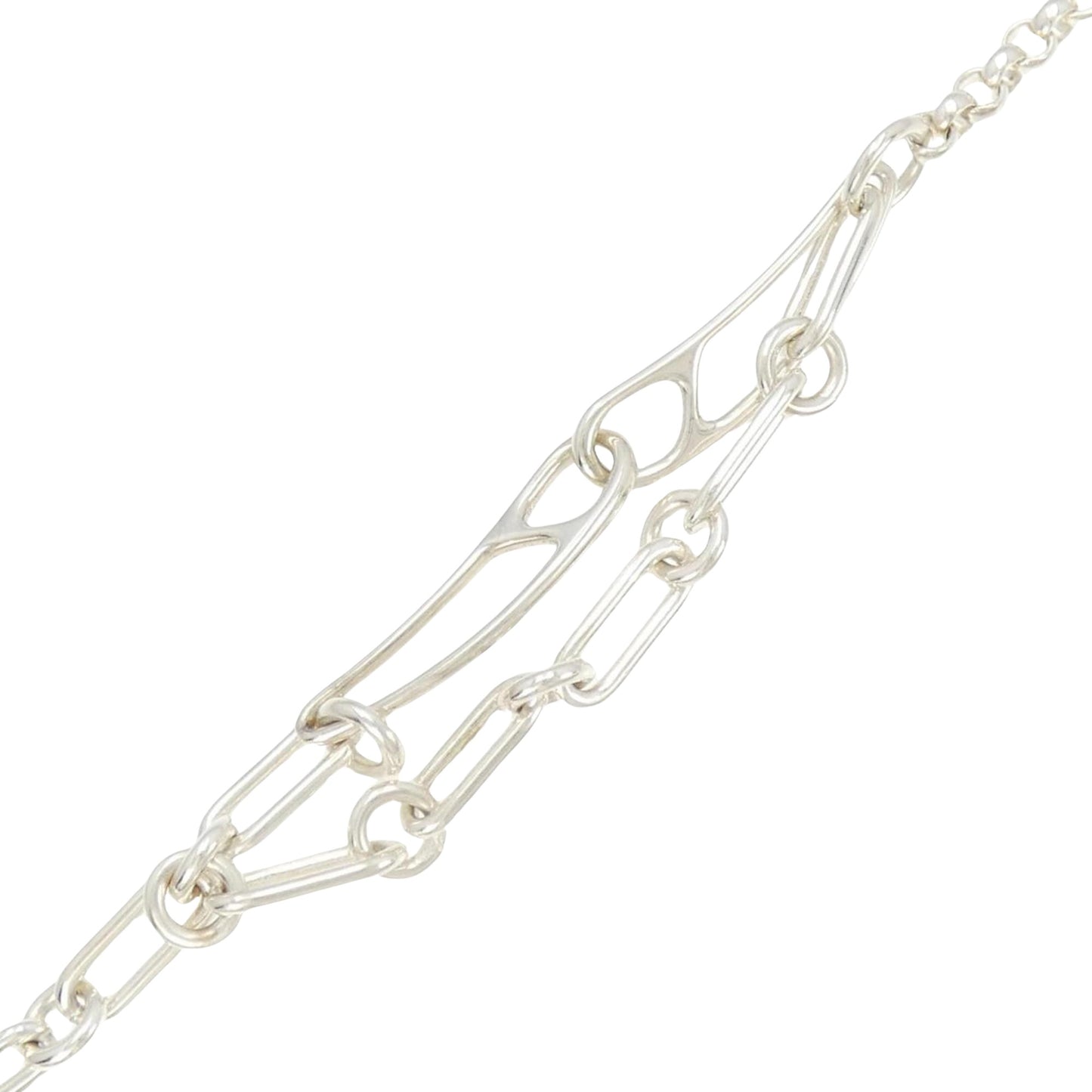 Hermès Chaine d'ancre, Silver, Silver, bracelet
