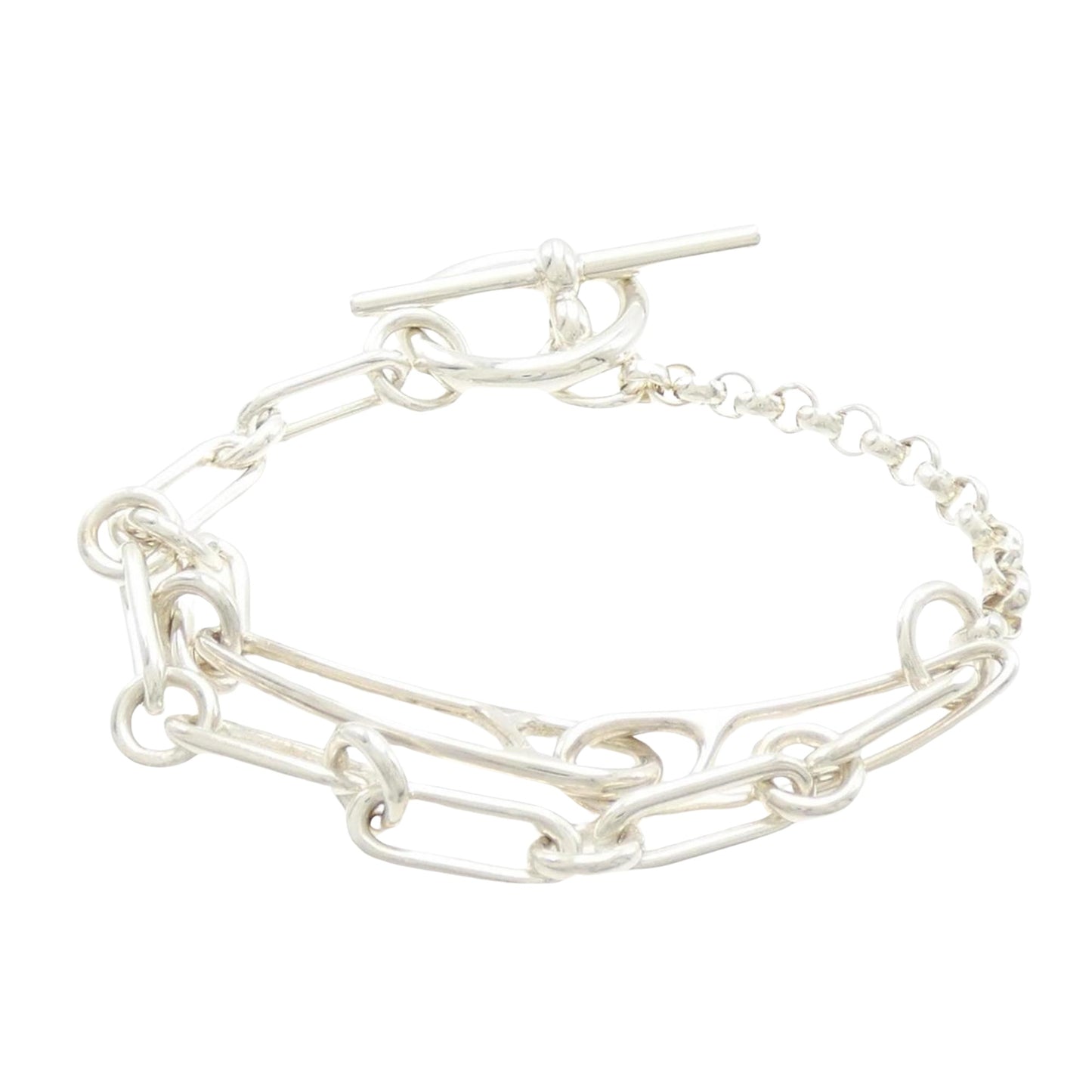 Hermès Chaine d'ancre, Silver, Silver, bracelet