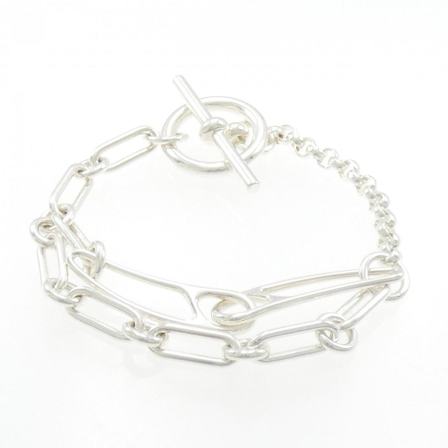 Hermès Chaine d'ancre, Silver, Silver, bracelet