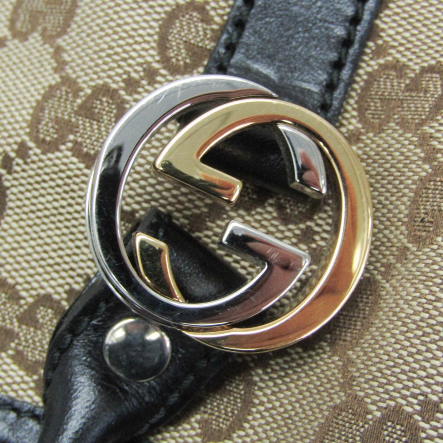 Gucci GG Twins, Beige, Canvas, tote