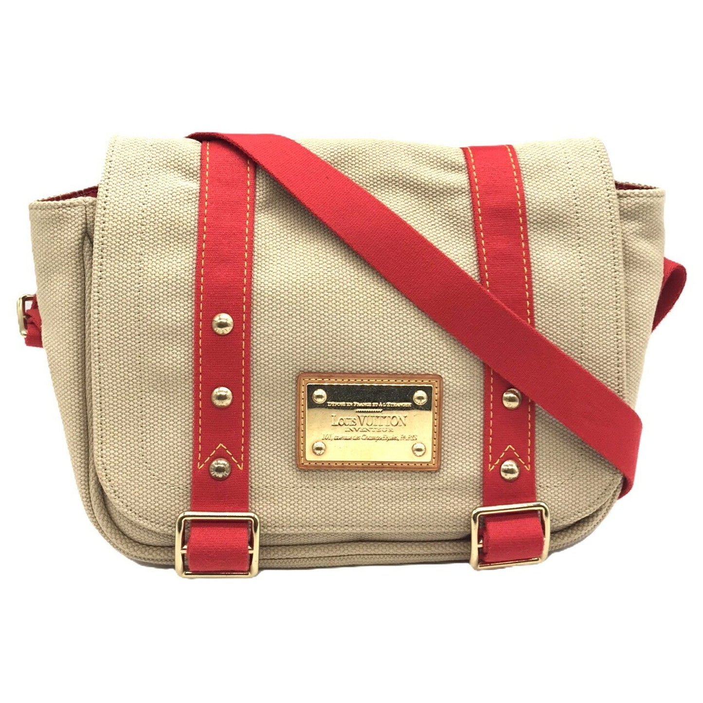 Louis Vuitton Antigua, Beige, Canvas, shoulder