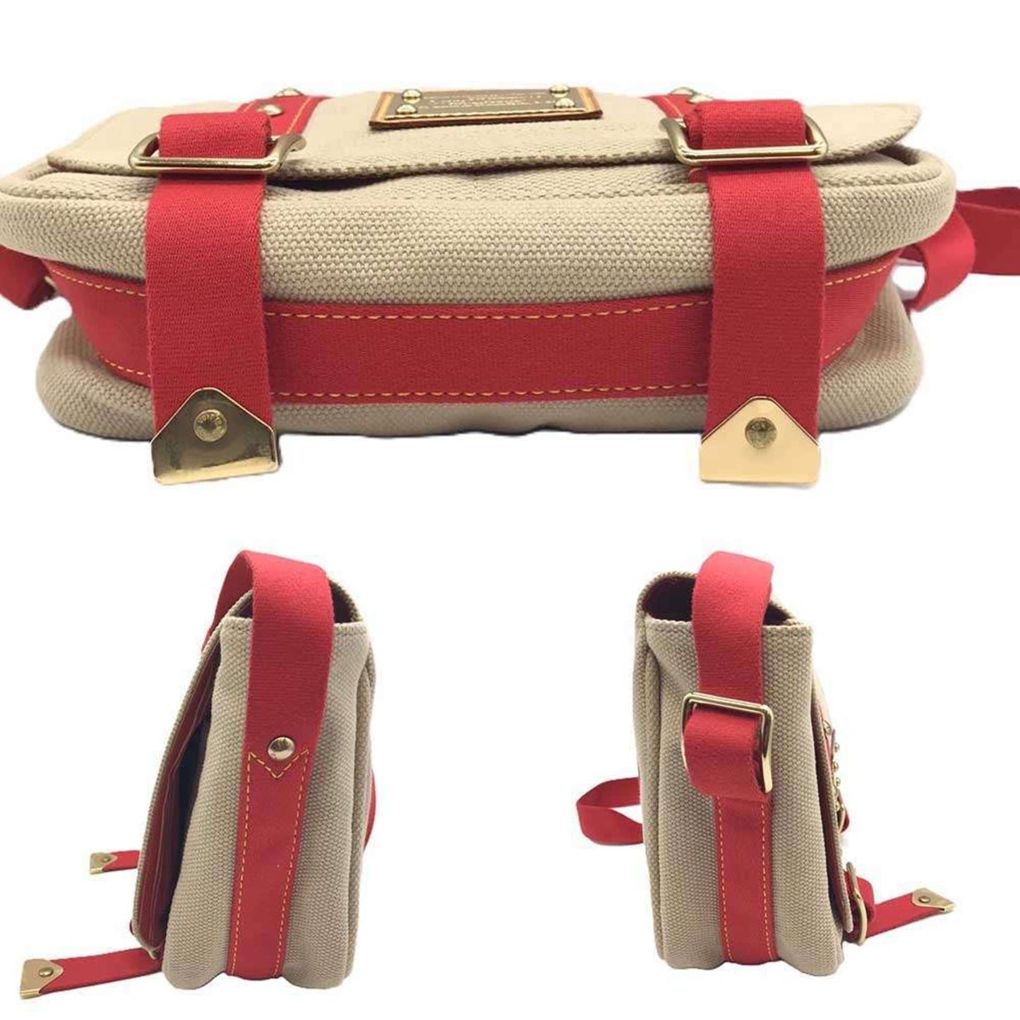 Louis Vuitton Antigua, Beige, Canvas, shoulder