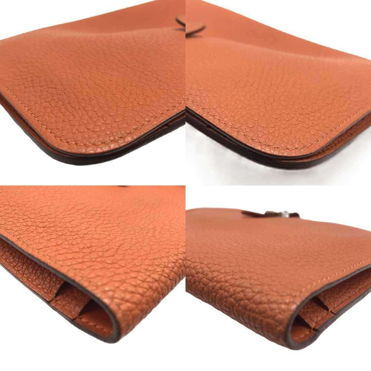 Hermès Dogon, Orange, Leather, wallet