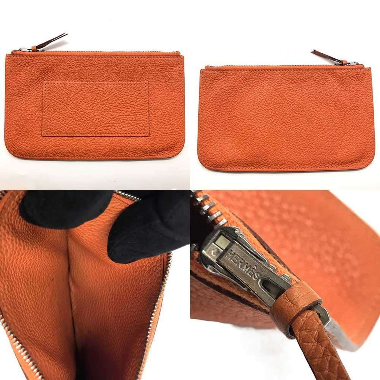 Hermès Dogon, Orange, Leather, wallet