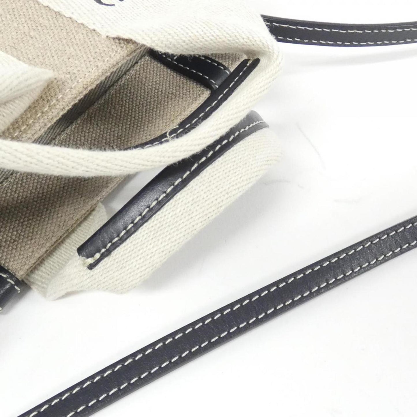 Chloé Woody, Beige, Canvas, handbag