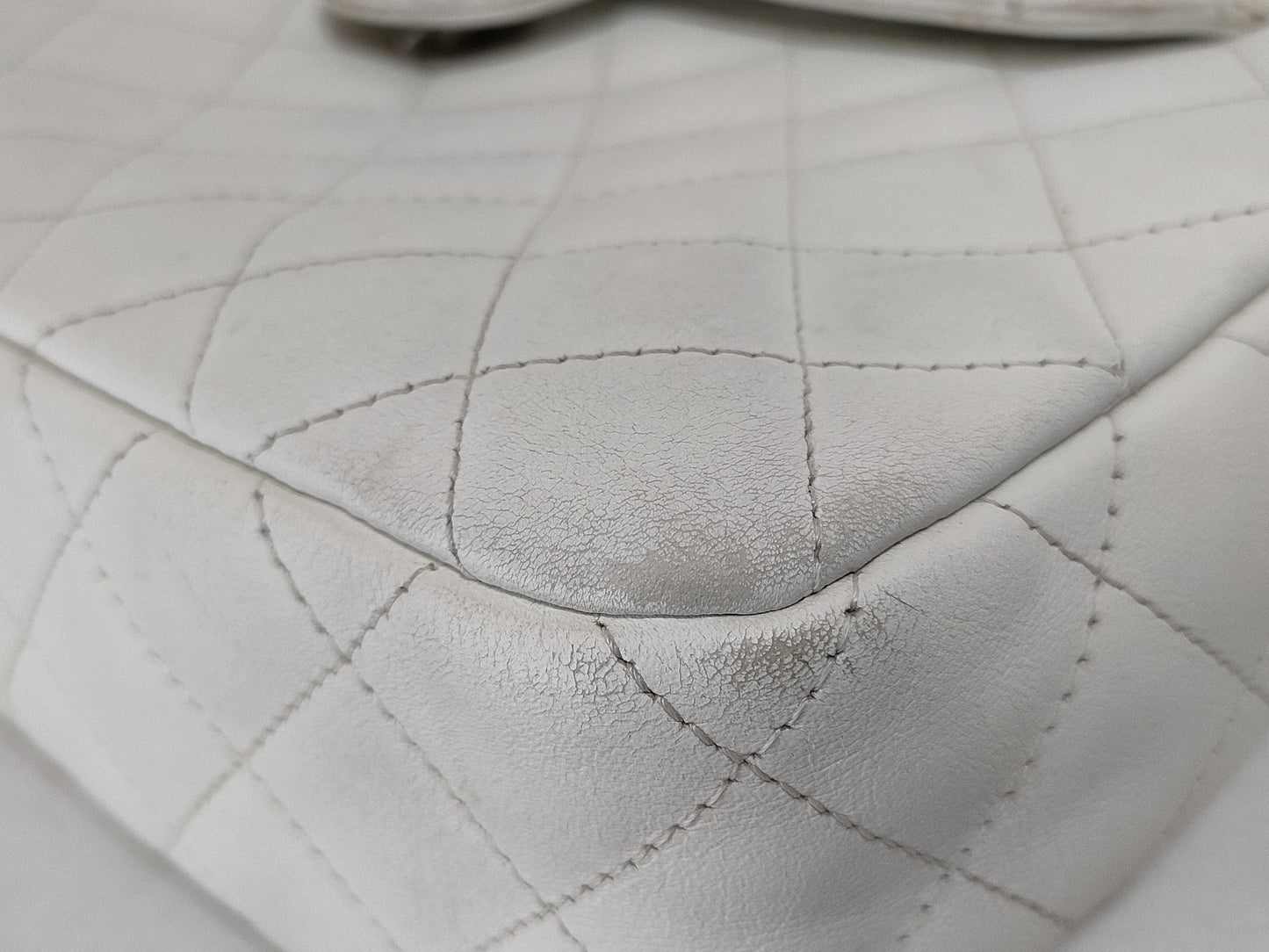 Chanel Cambon, White, Leather, shoulder
