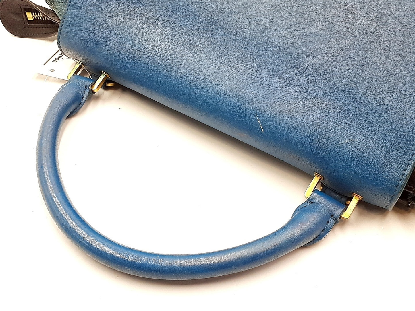 Céline Trapèze, Blue, Leather, handbag