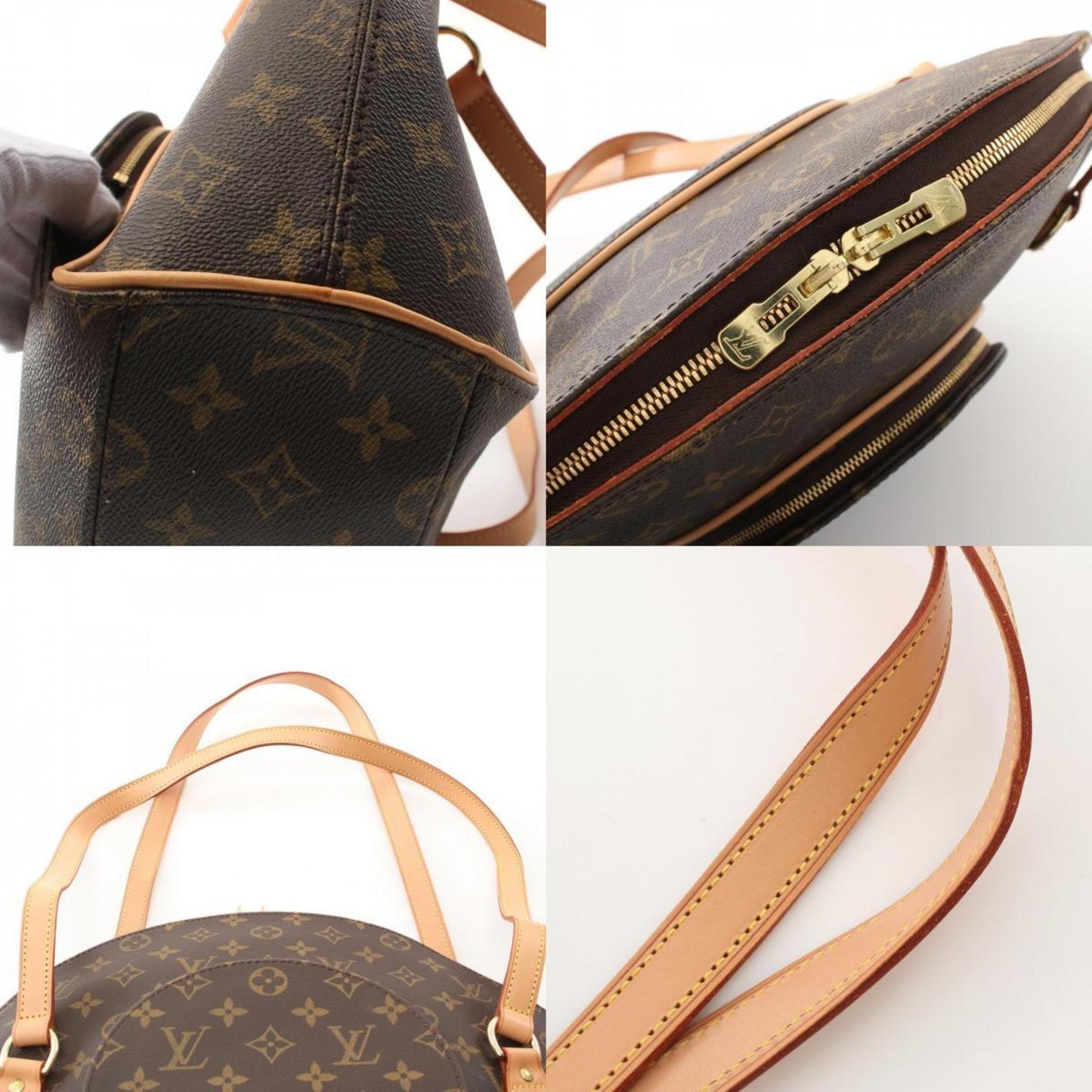 Louis Vuitton Ellipse, Brown, Canvas, shoulder