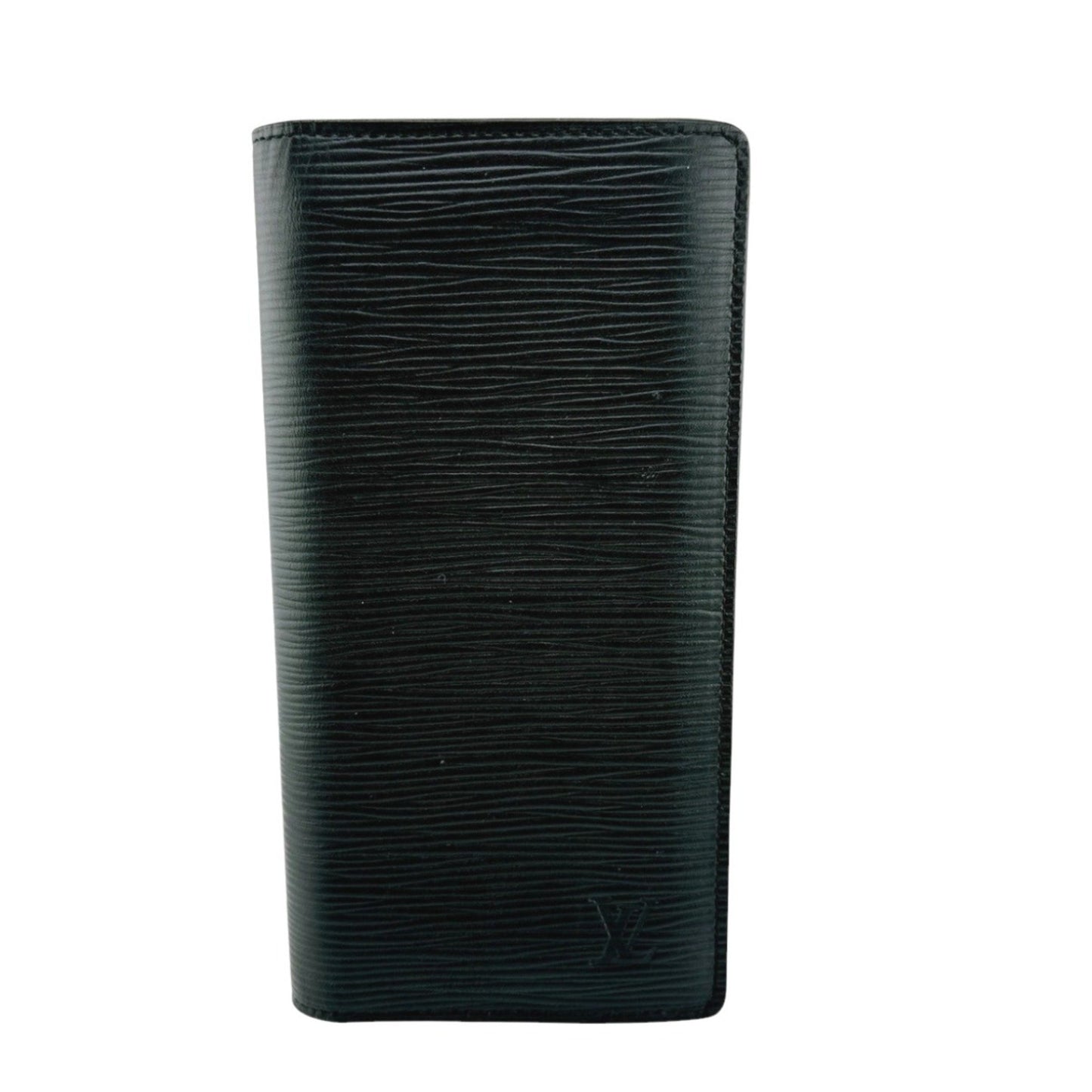 Louis Vuitton Portefeuille Brazza, Black, Leather, wallet