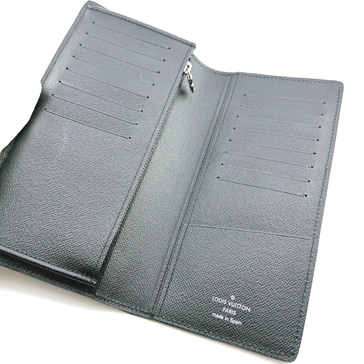 Louis Vuitton Portefeuille Brazza, Black, Leather, wallet