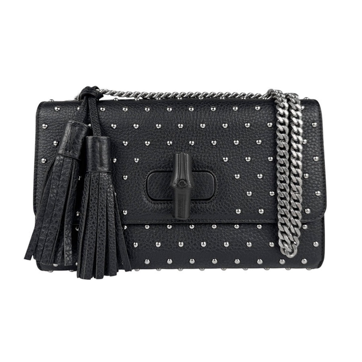 Gucci Bamboo, Black, Leather, shoulder