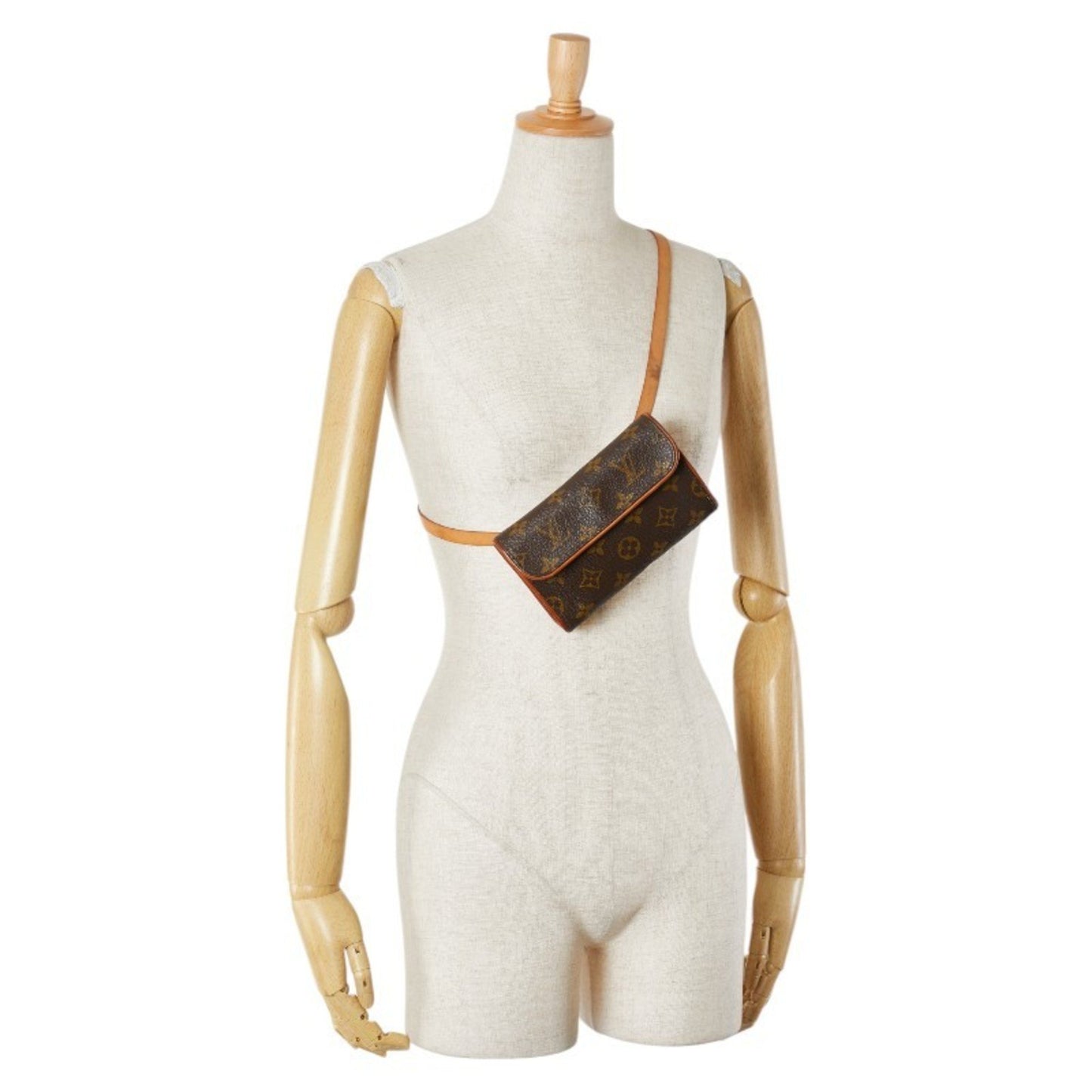 Louis Vuitton Pochette florentine, Brown, Canvas, clutch