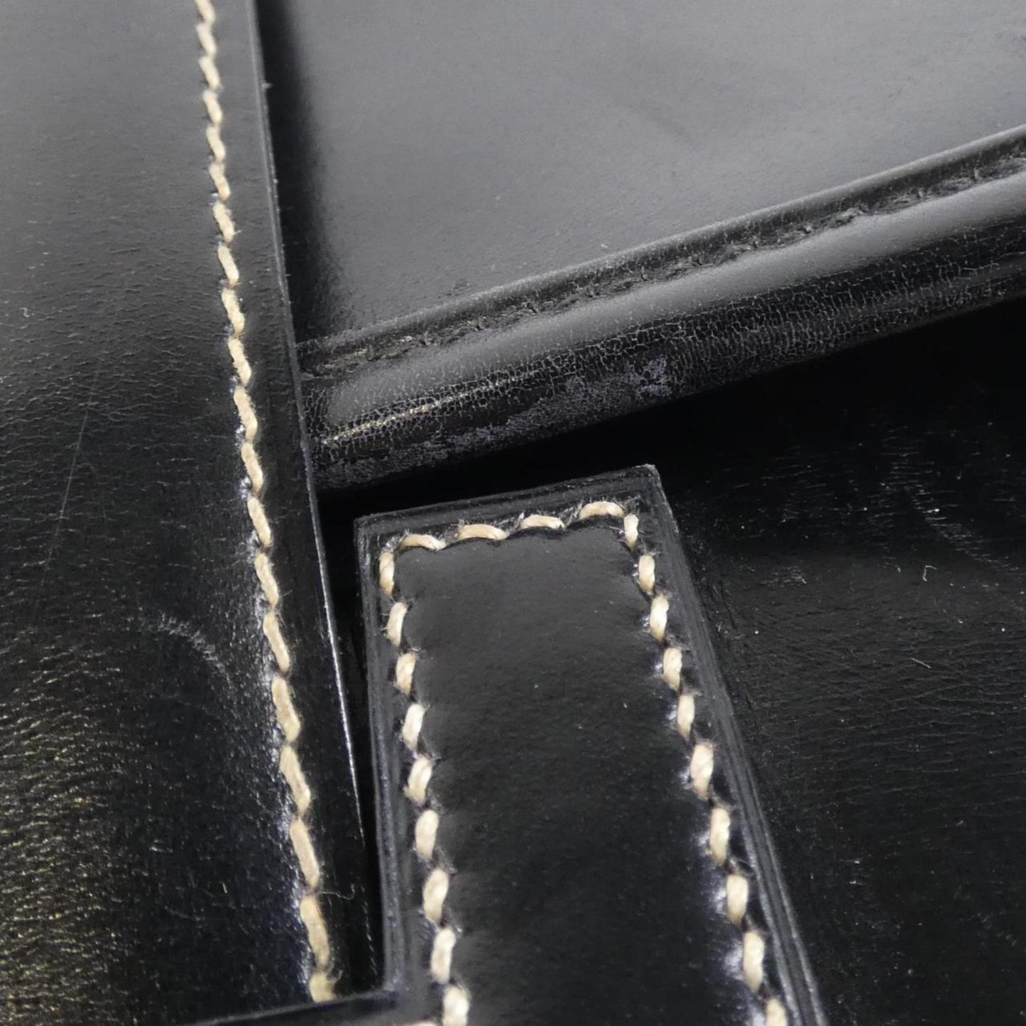 Hermès Jige, Black, Leather, handbag