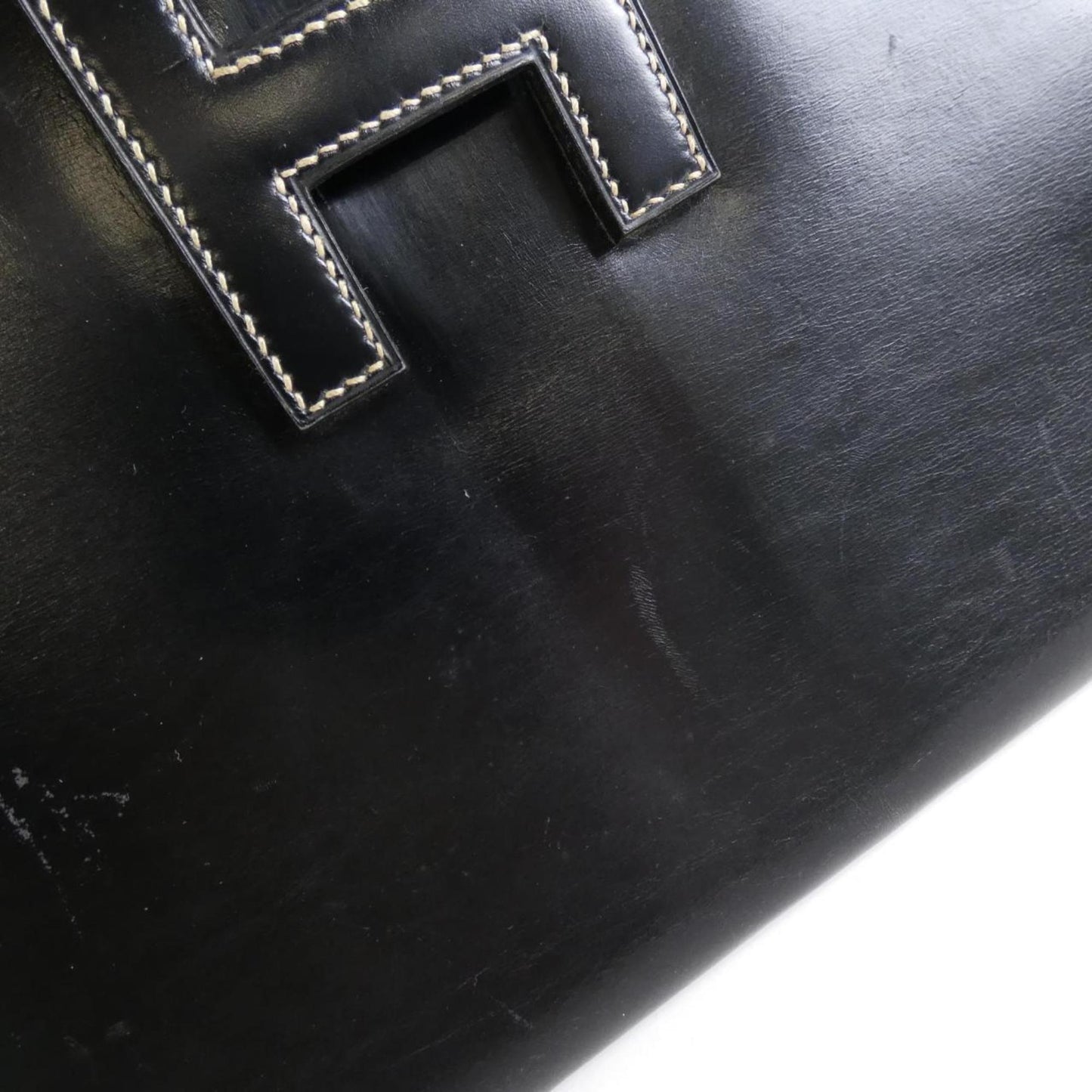 Hermès Jige, Black, Leather, handbag