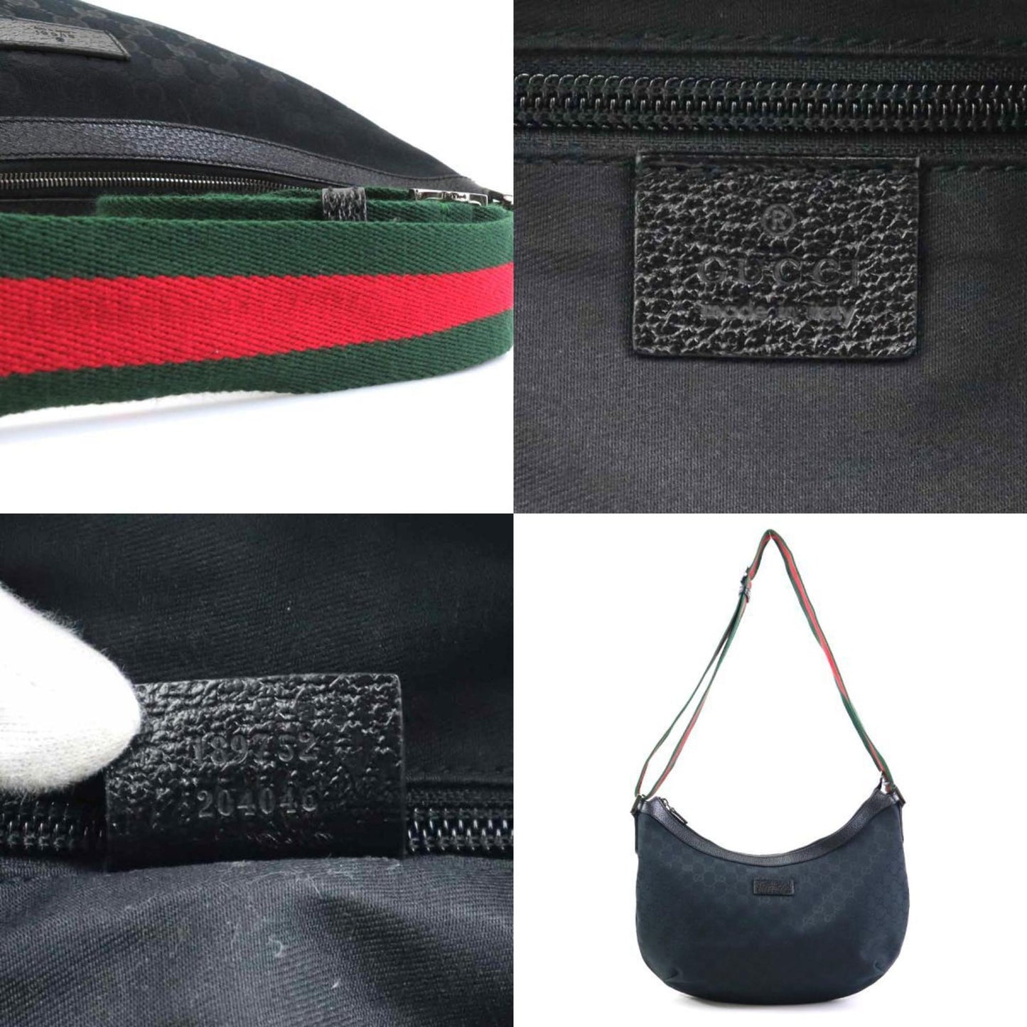 Gucci, Black, Canvas, shopper
