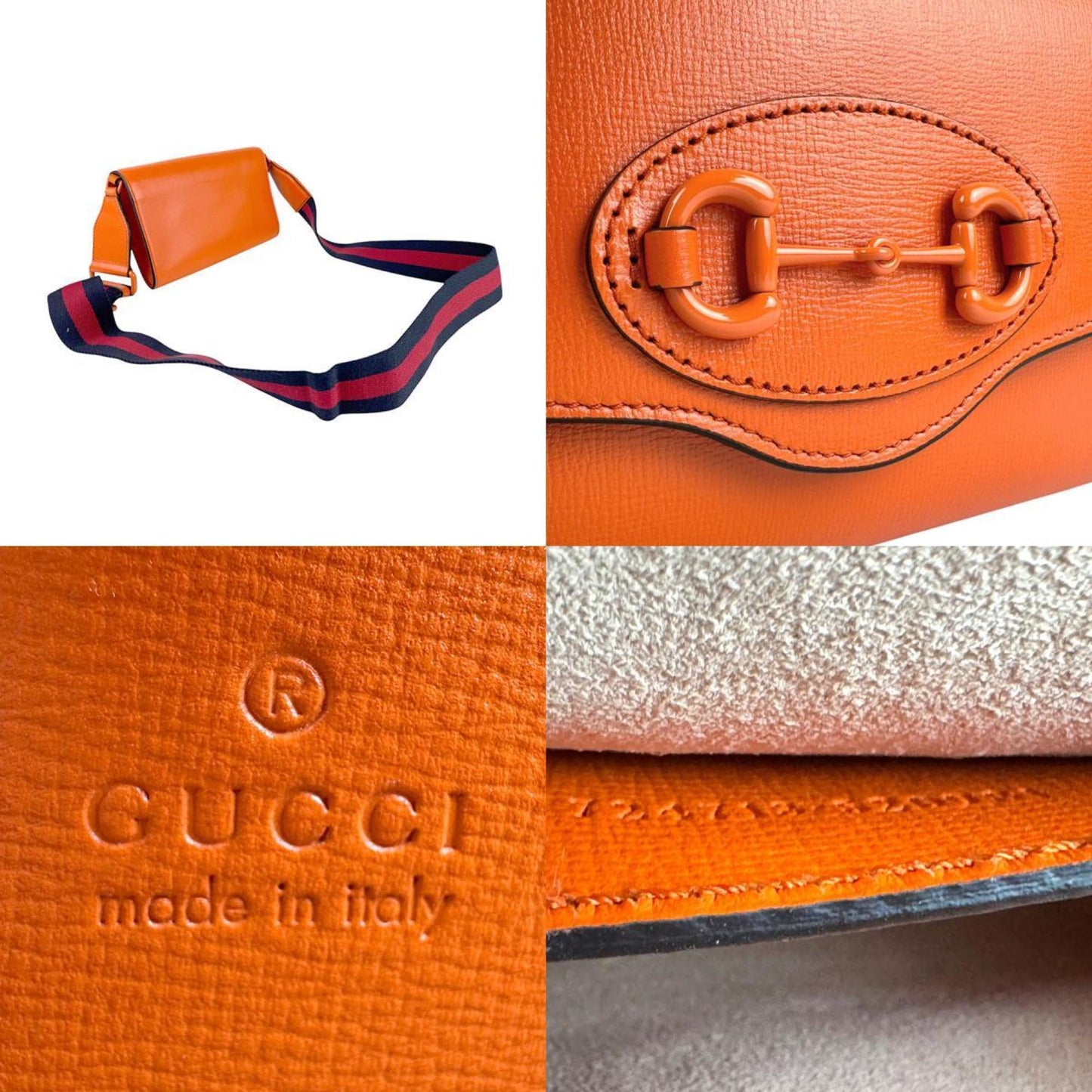 Gucci Horsebit, Orange, Leather, shoulder