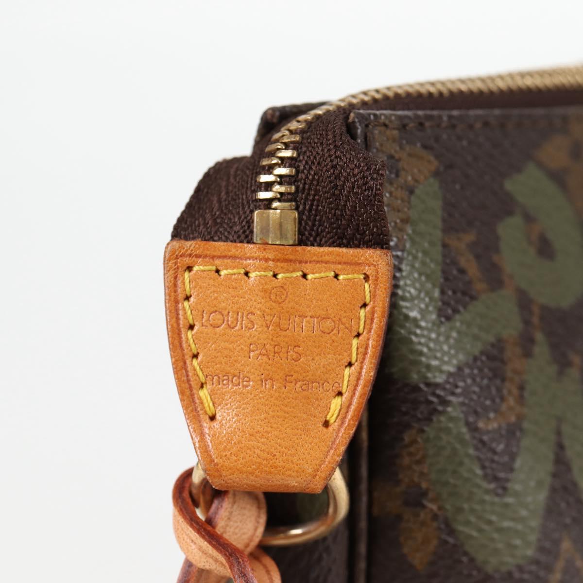 Louis Vuitton Pochette Accessoire, Brown, Canvas, clutch