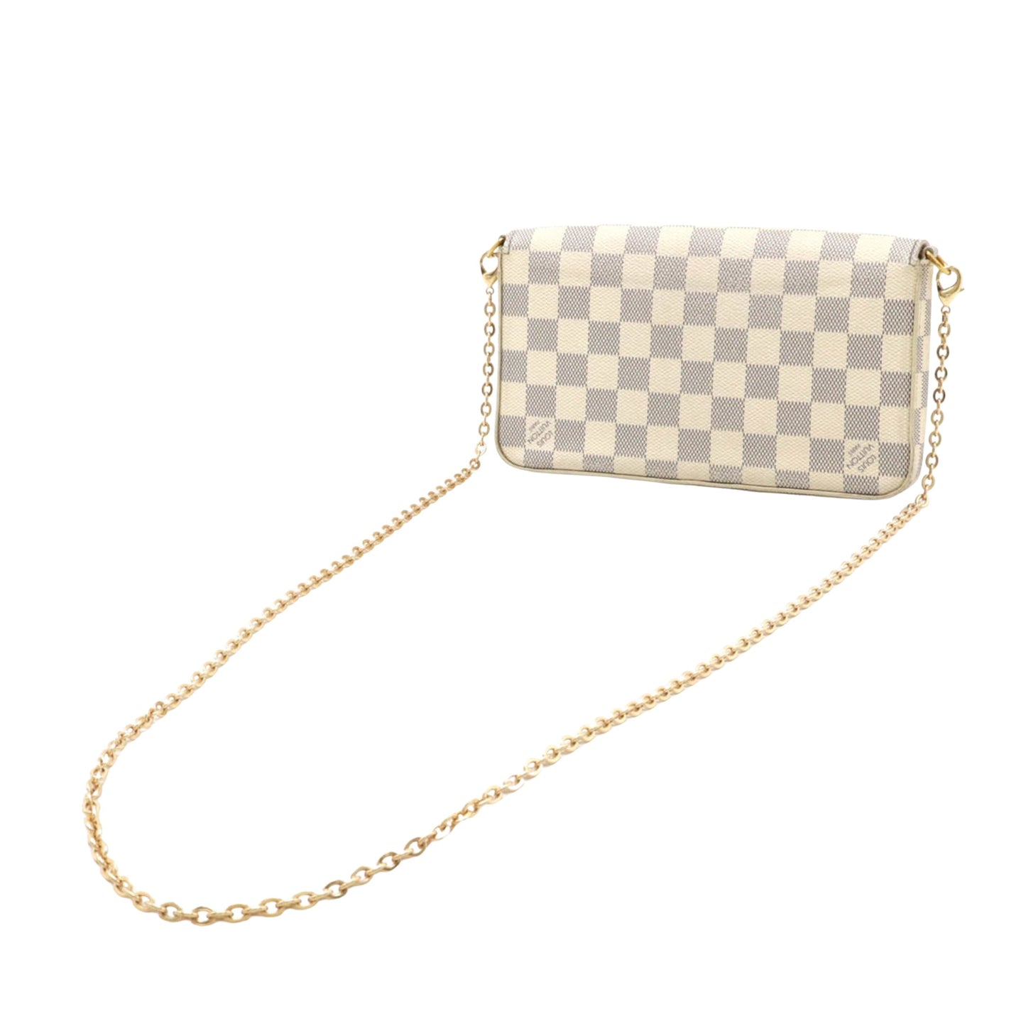 Louis Vuitton Felicie, White, Canvas, clutch