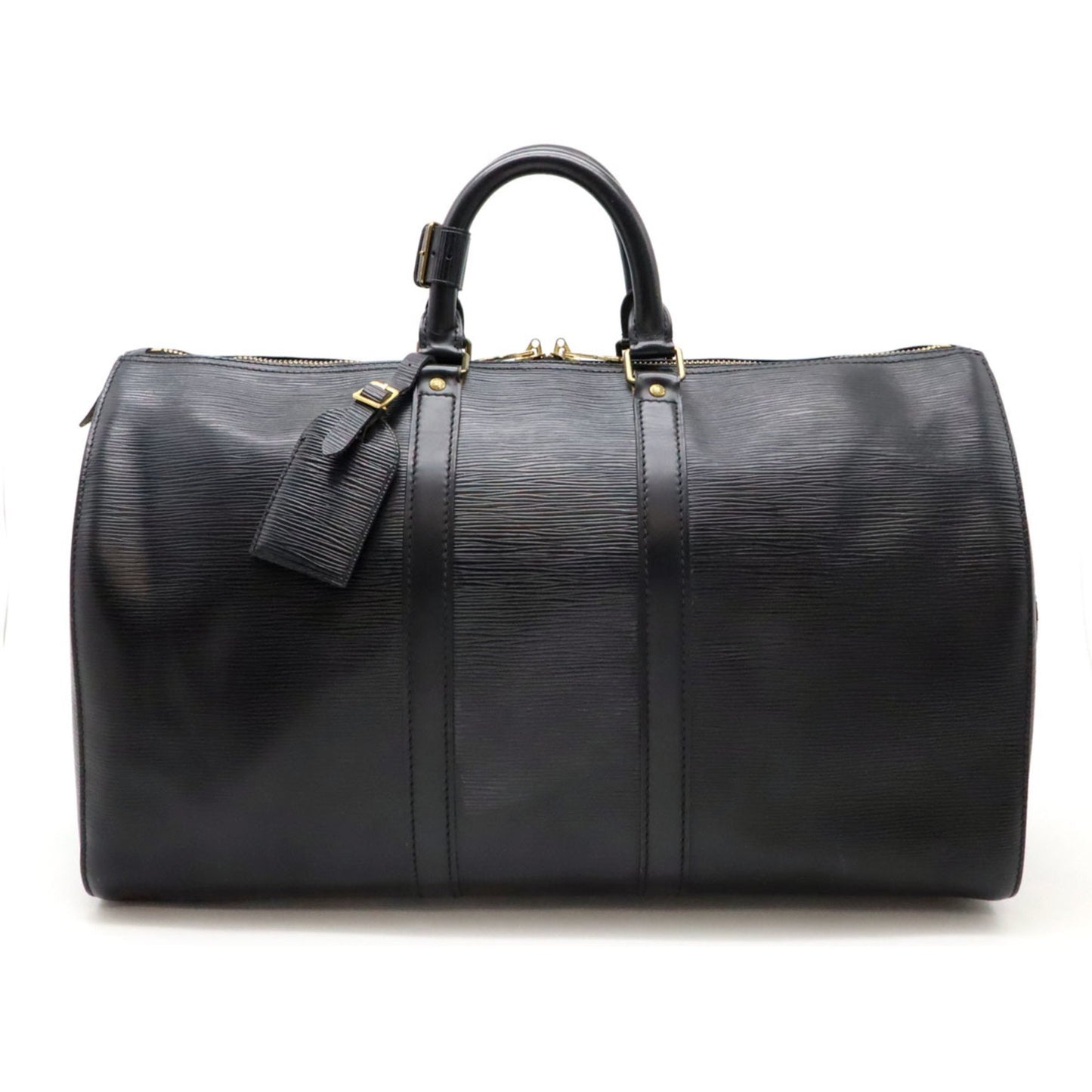 Louis Vuitton Keepall 45, Black, Leather, travel