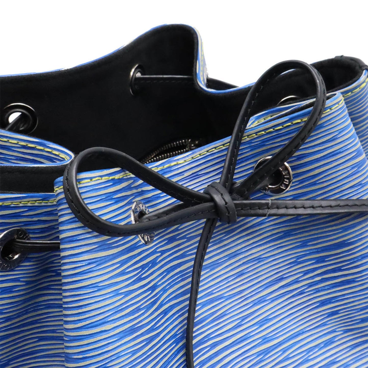 Louis Vuitton Petit Noé, Blue, Leather, shoulder