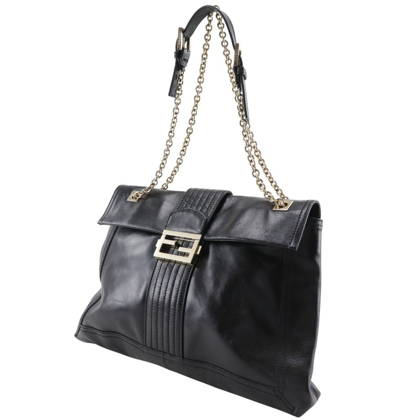 Fendi Baguette, Black, Leather, shoulder
