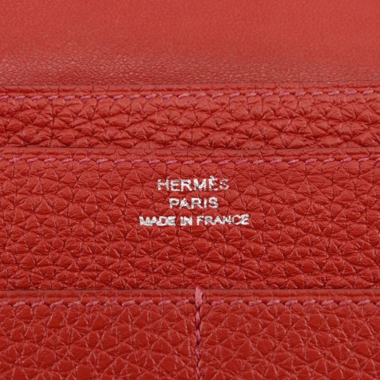 Hermès Dogon, Red, Leather, wallet
