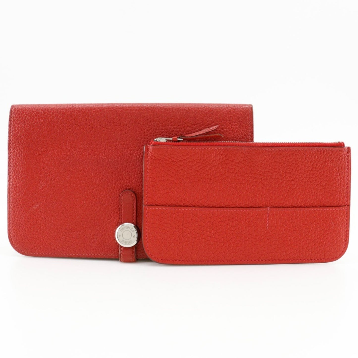 Hermès Dogon, Red, Leather, wallet